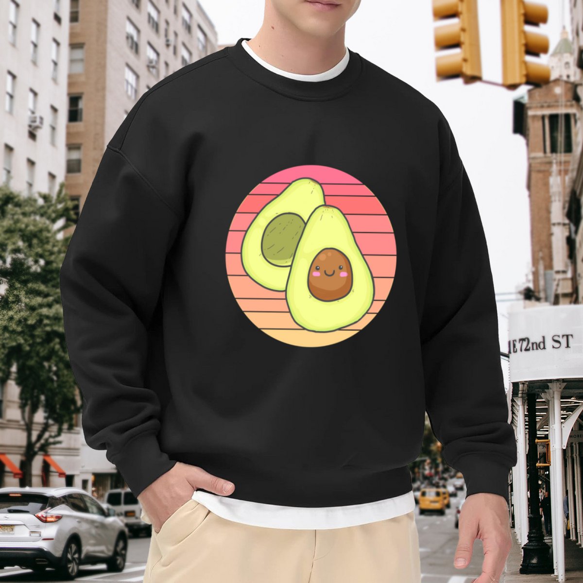 Cute Avocado Couple Graphic ԲÁìÎÀÒÂ - Unique Design Pullover Sweatshirt