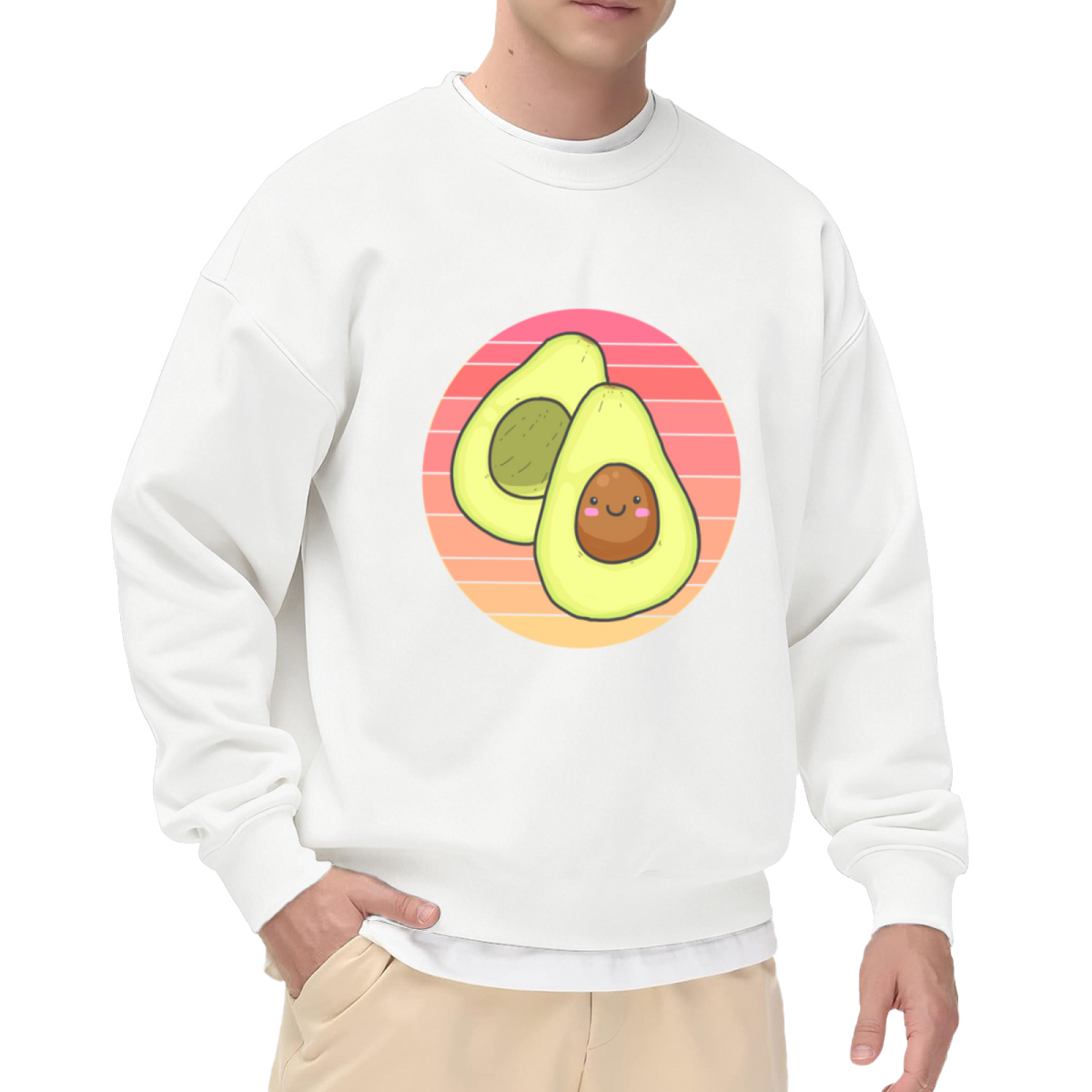 Cute Avocado Couple Graphic ԲÁìÎÀÒÂ - Unique Design Pullover Sweatshirt