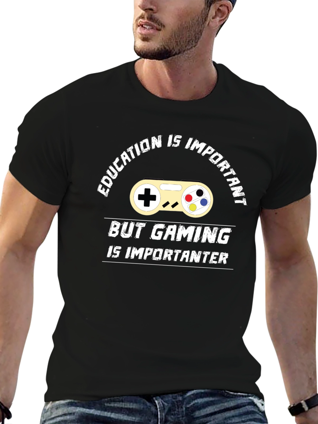 Gaming is Importanter T-Shirt - Black Cotton Tee