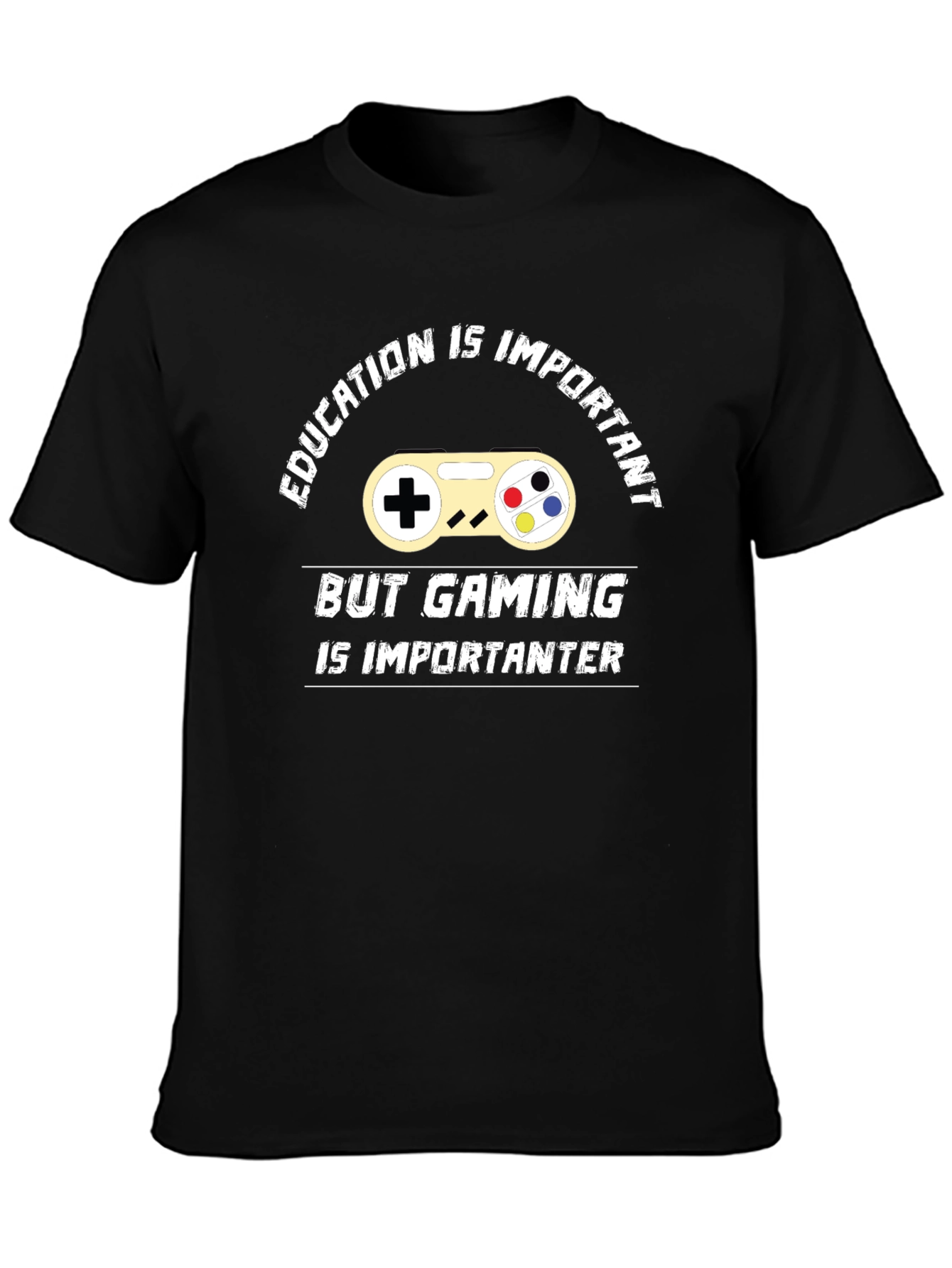 Gaming is Importanter T-Shirt - Black Cotton Tee