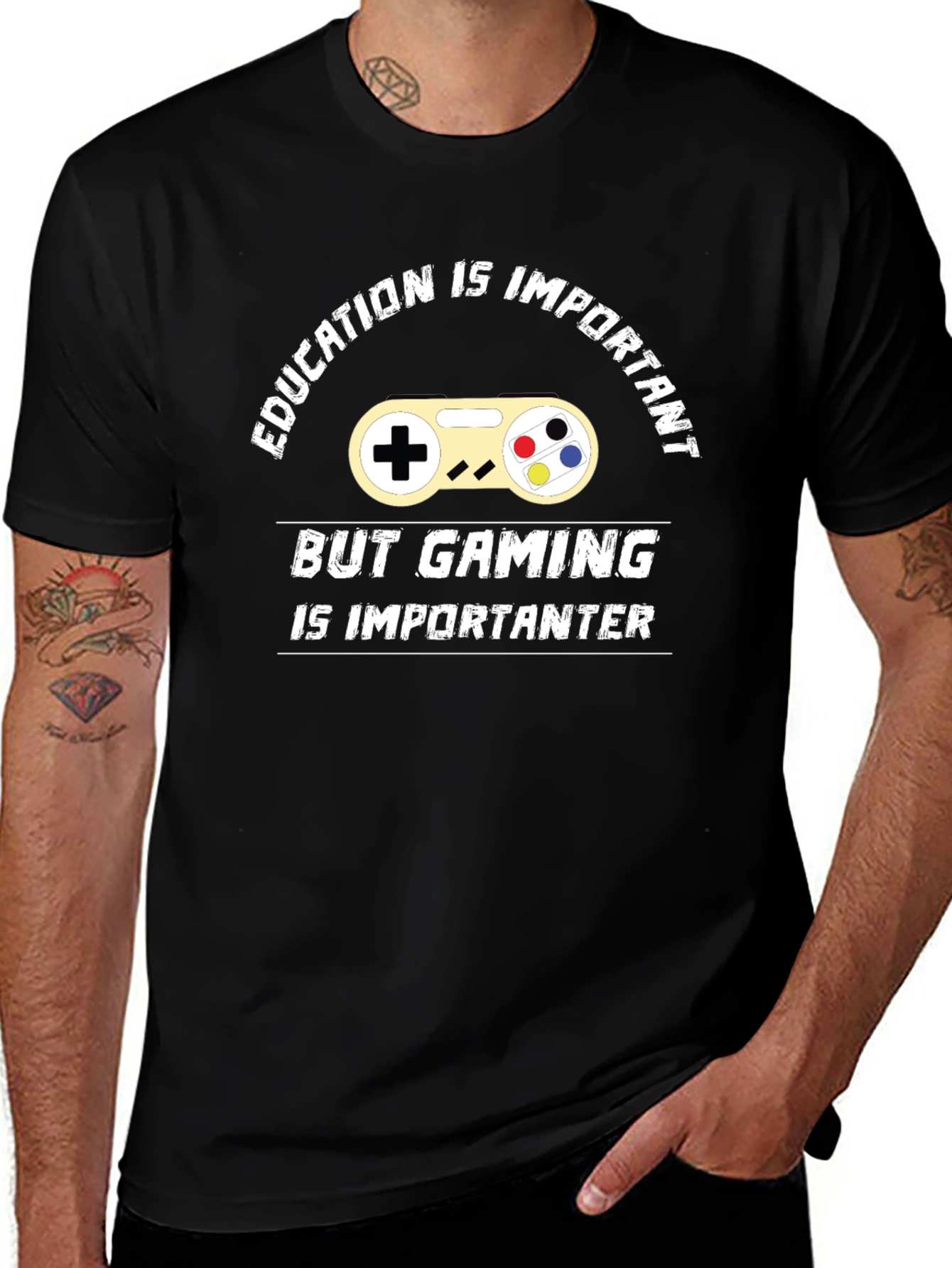 Gaming is Importanter T-Shirt - Black Cotton Tee