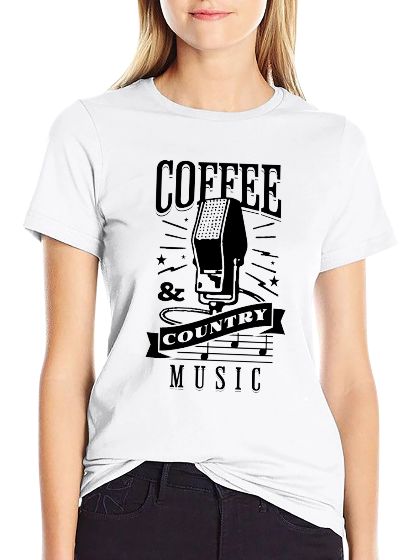 Coffee & Country Music Graphic T-Shirt