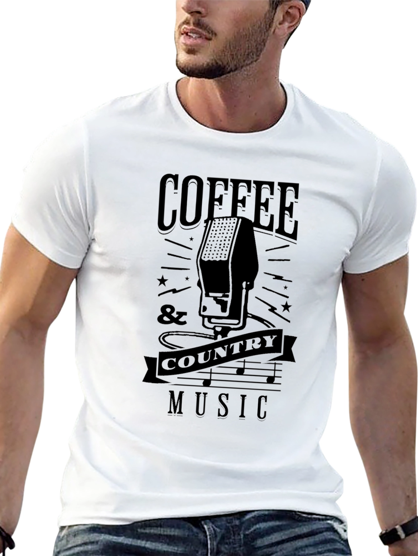 Coffee & Country Music Graphic T-Shirt