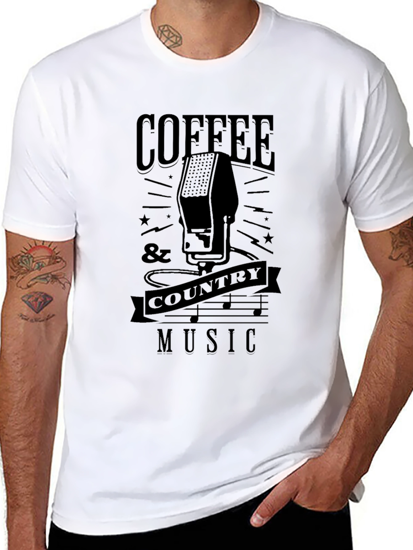 Coffee & Country Music Graphic T-Shirt