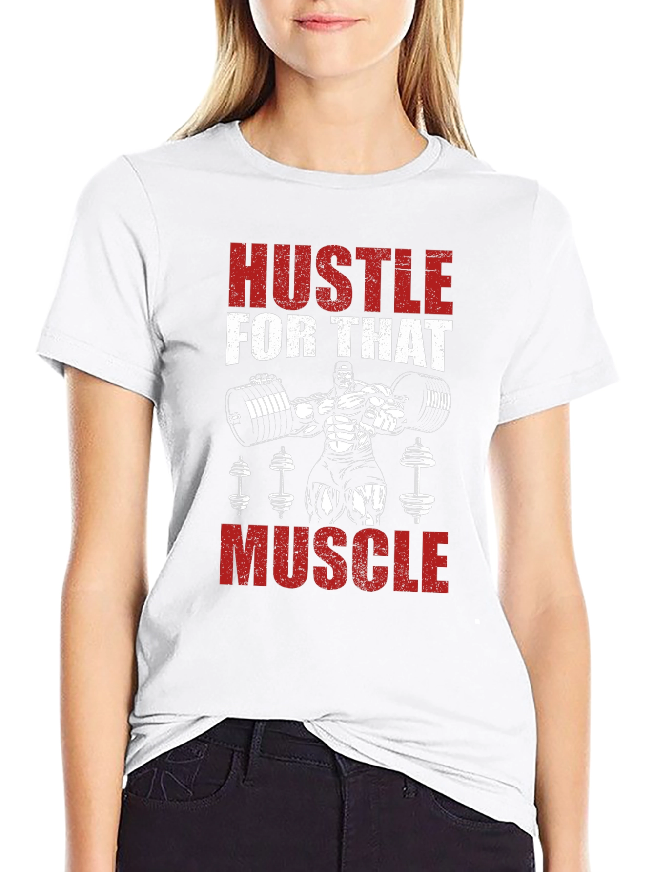 Hustle for That Muscle Black Graphic Tee