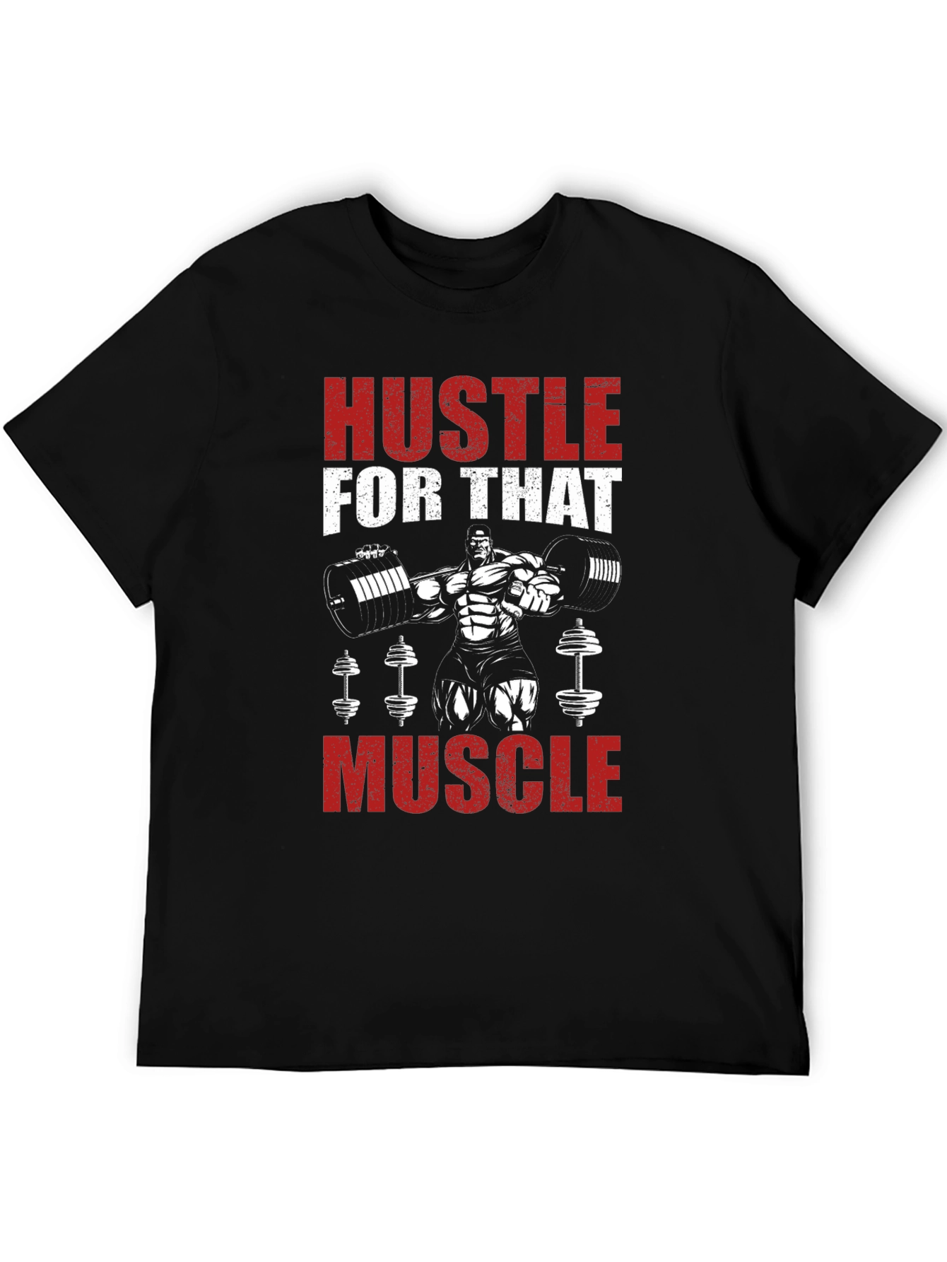 Hustle for That Muscle Black Graphic Tee