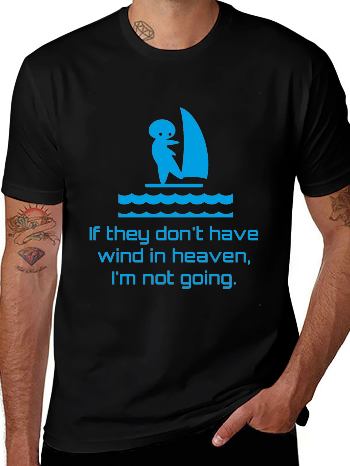 Heavenly Wind Surfing T-Shirt - Black