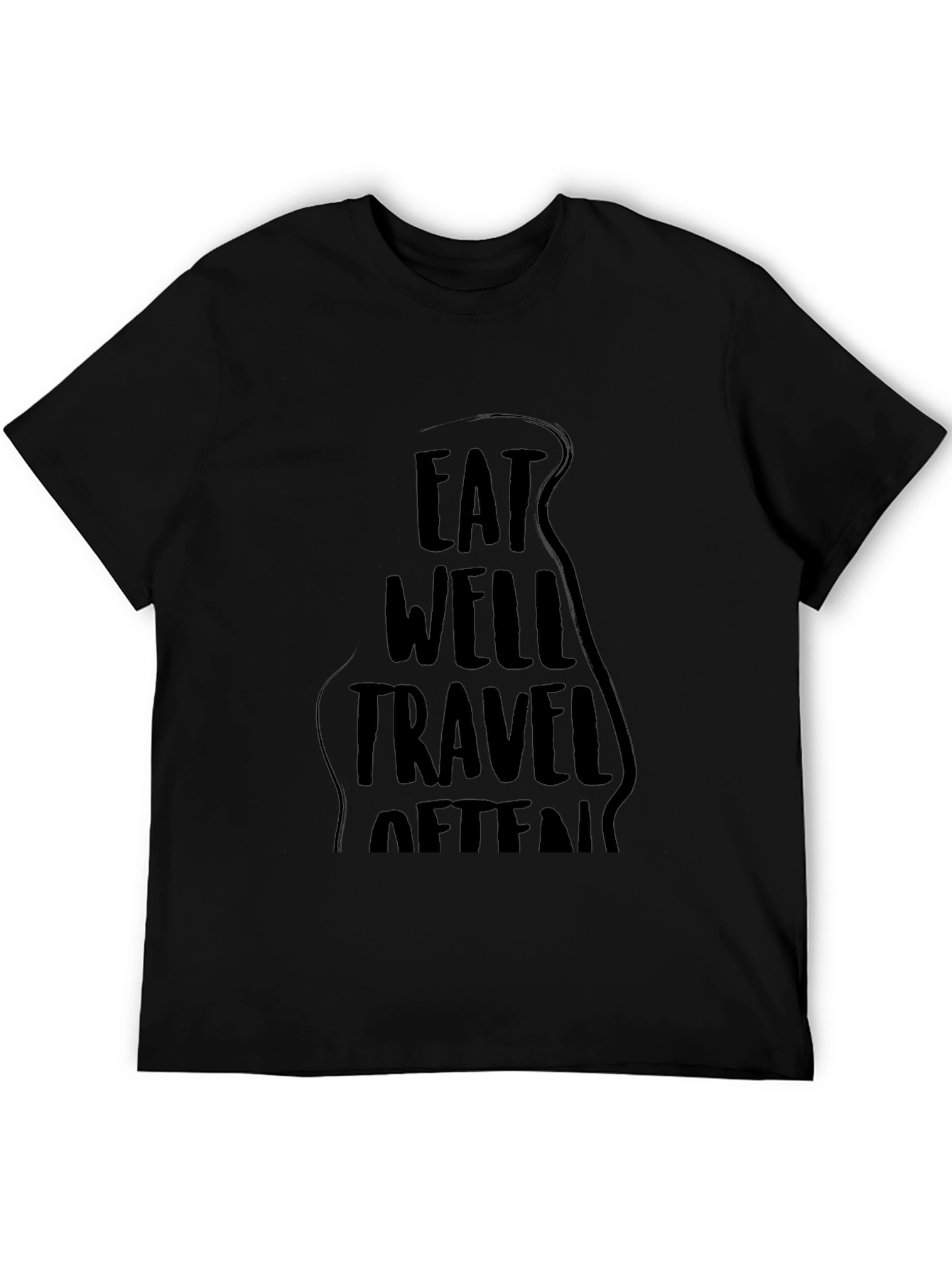 Eat Well Travel Often Black Graphic Tee