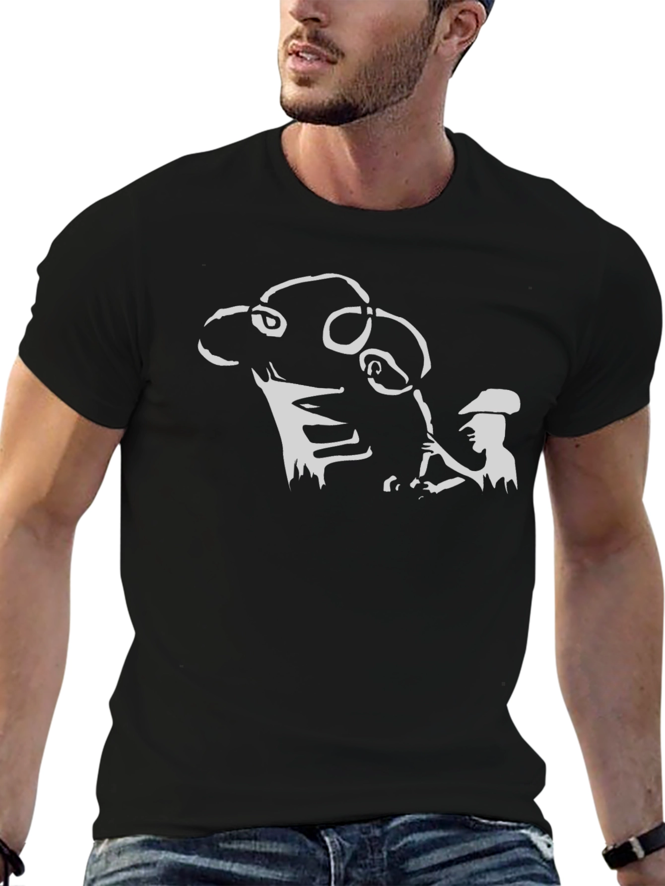 Silhouette Graphic Tee - Black Cotton Blend
