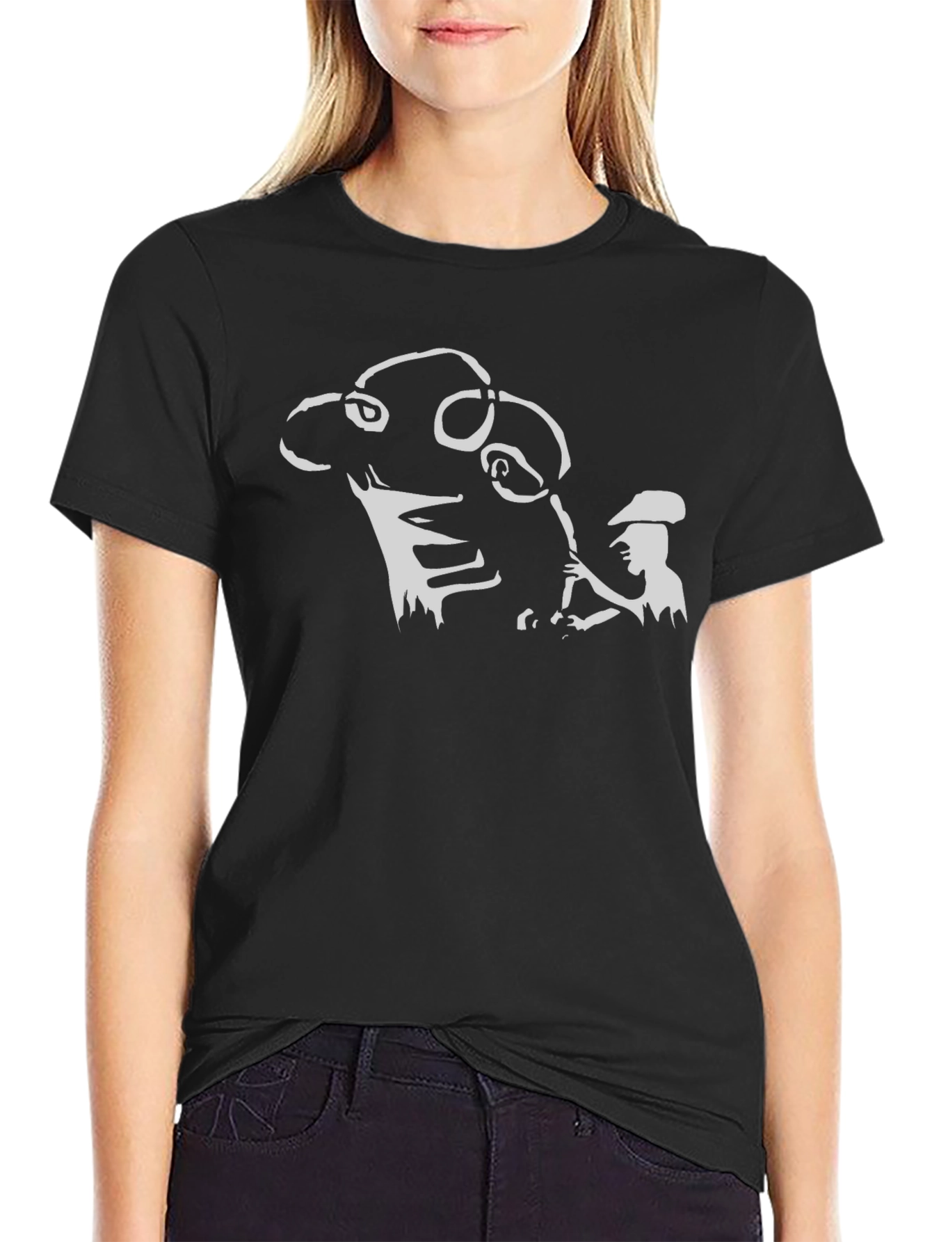 Silhouette Graphic Tee - Black Cotton Blend