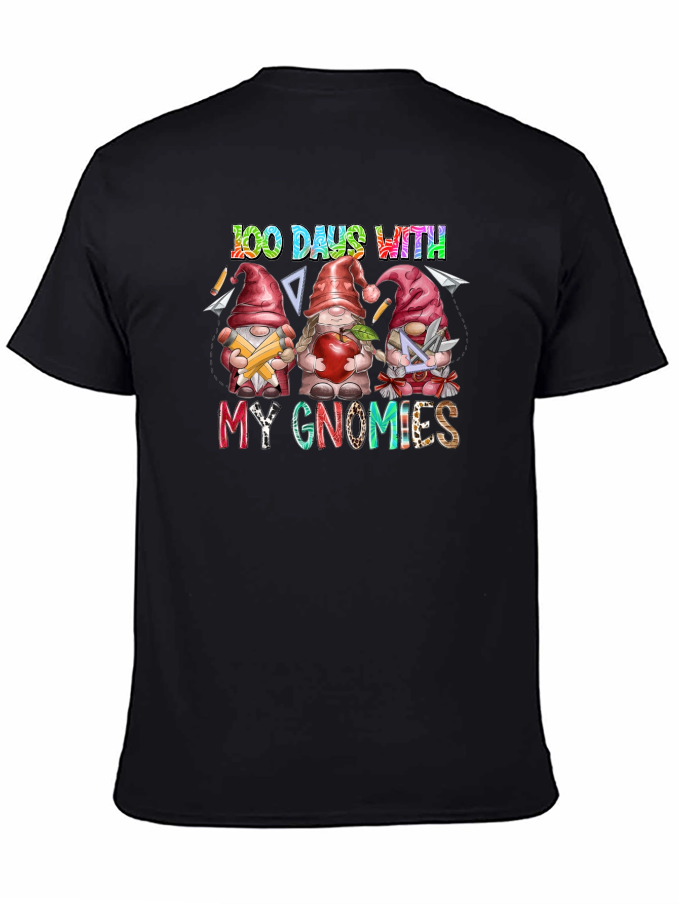 100 Days With My Gnomies Black T-Shirt
