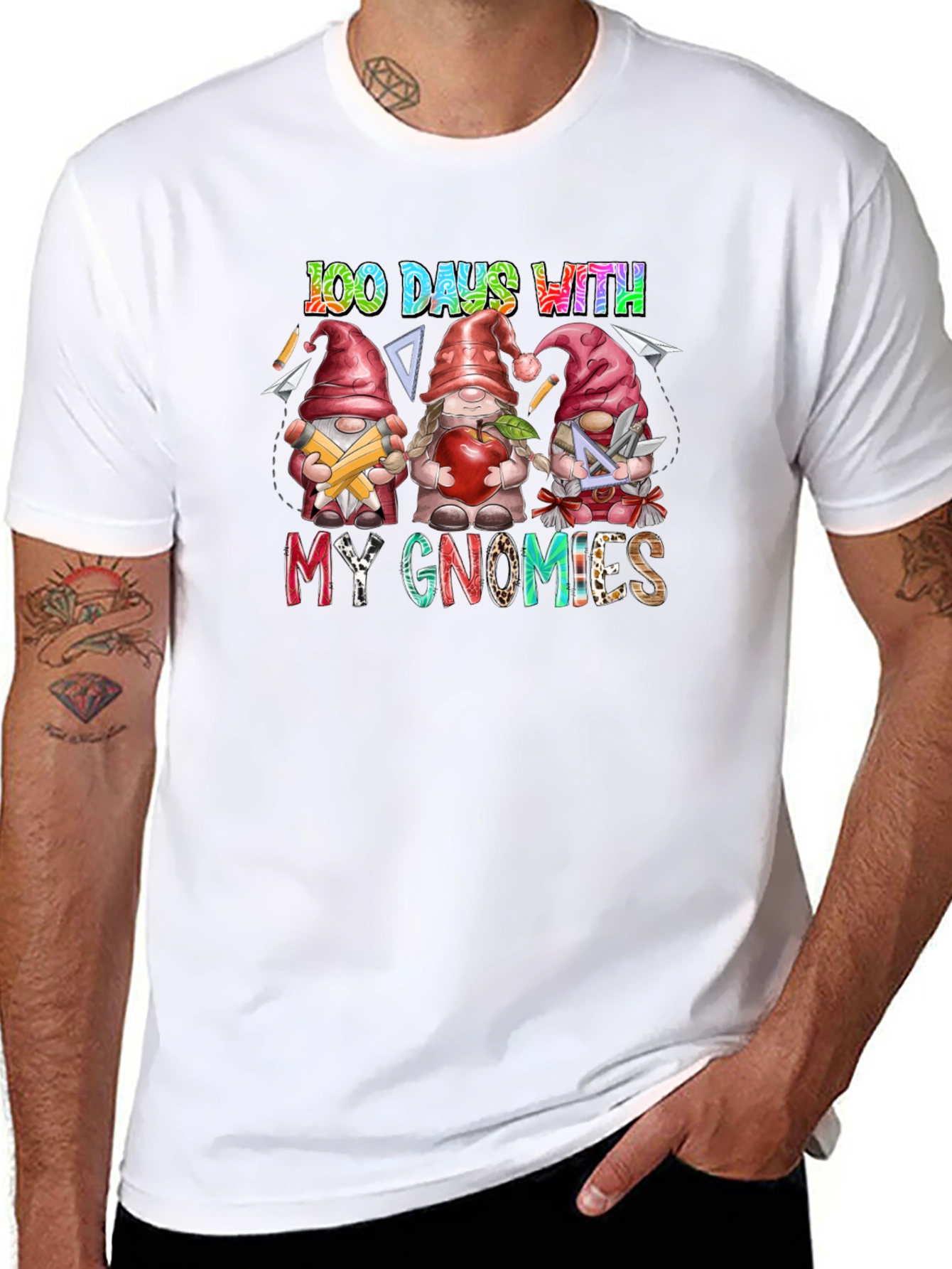 100 Days With My Gnomies Black T-Shirt