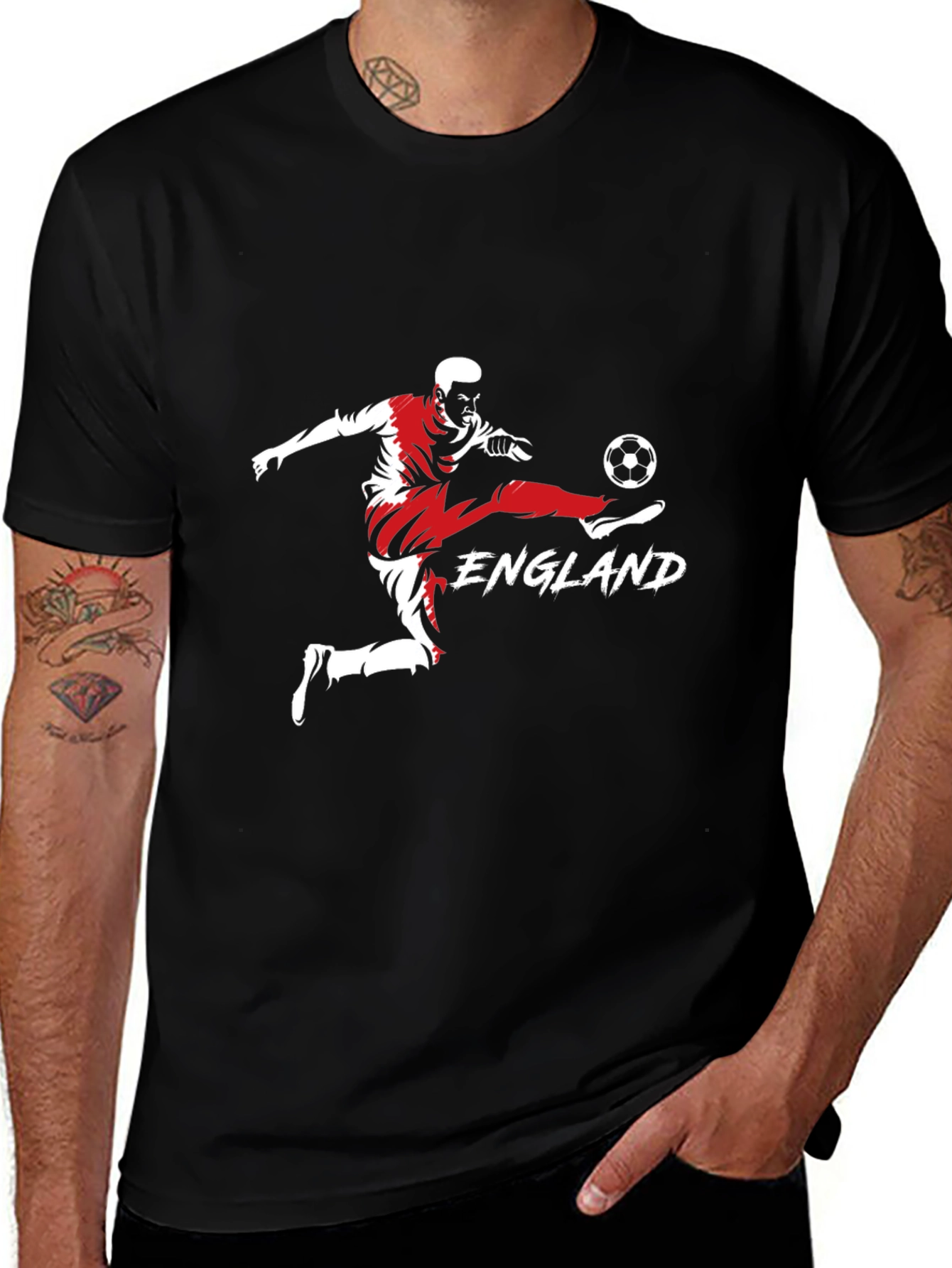 England Soccer Graphic Tee - Black