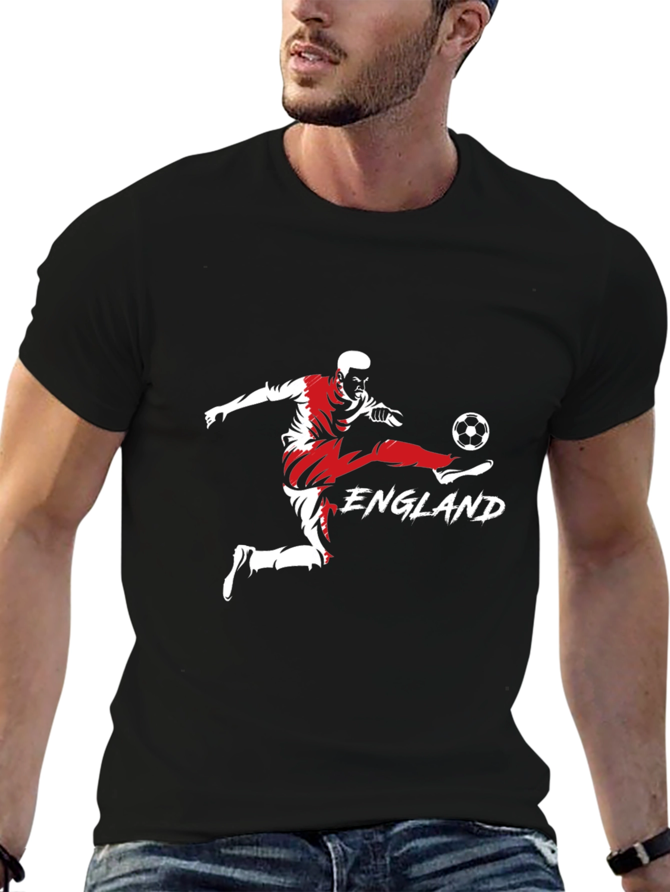 England Soccer Graphic Tee - Black