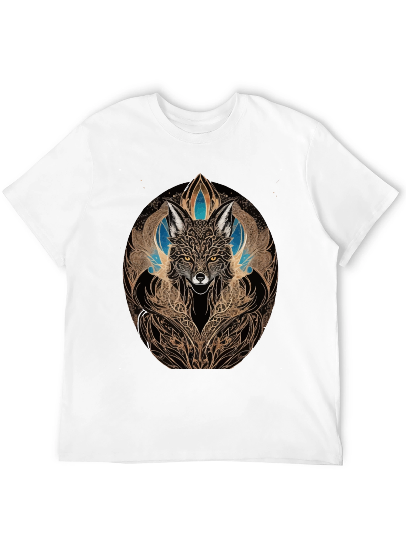 Mystic Fox Art Black T-Shirt - Unique Design