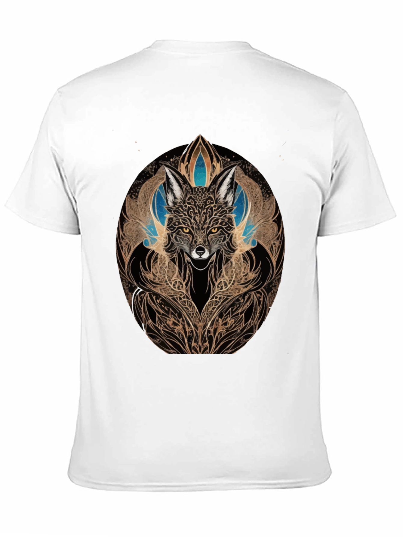 Mystic Fox Art Black T-Shirt - Unique Design