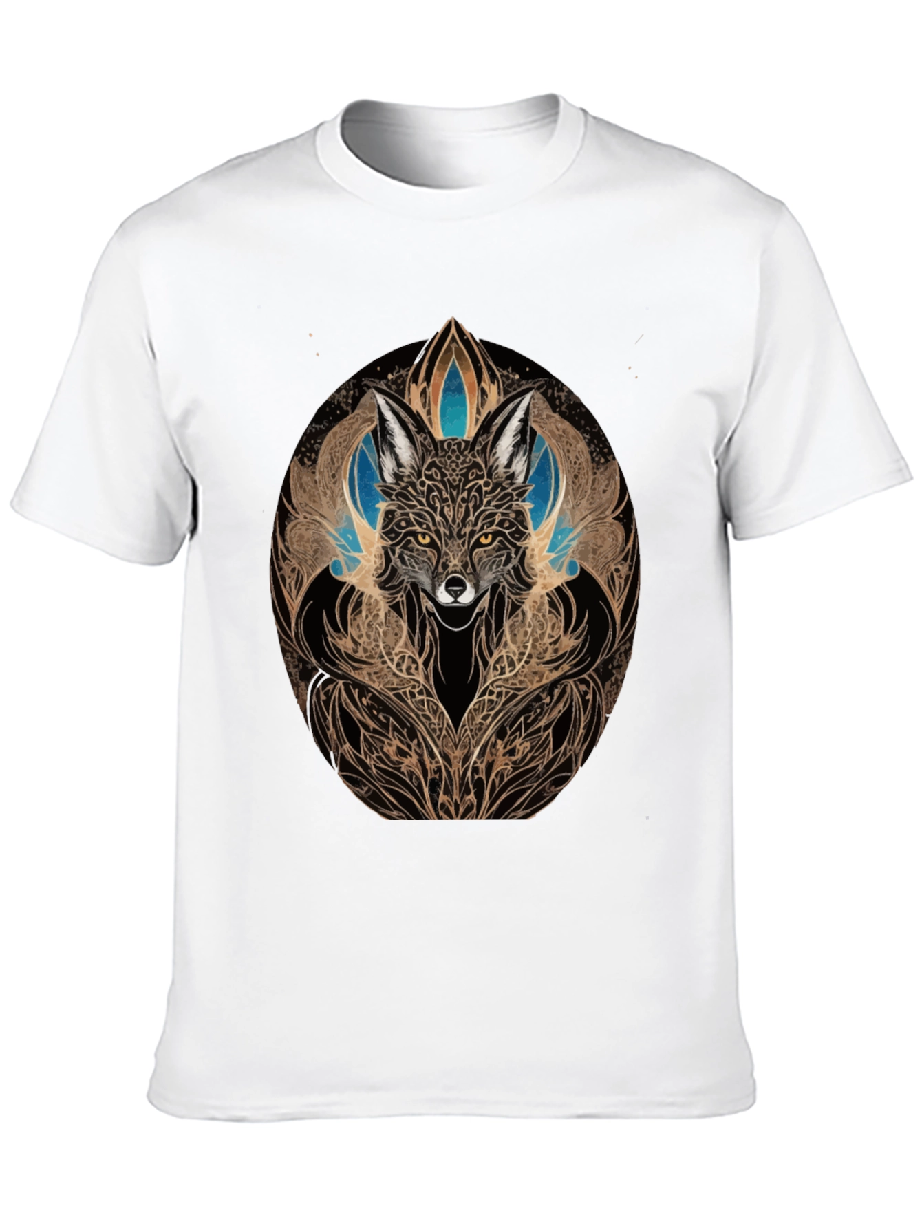 Mystic Fox Art Black T-Shirt - Unique Design
