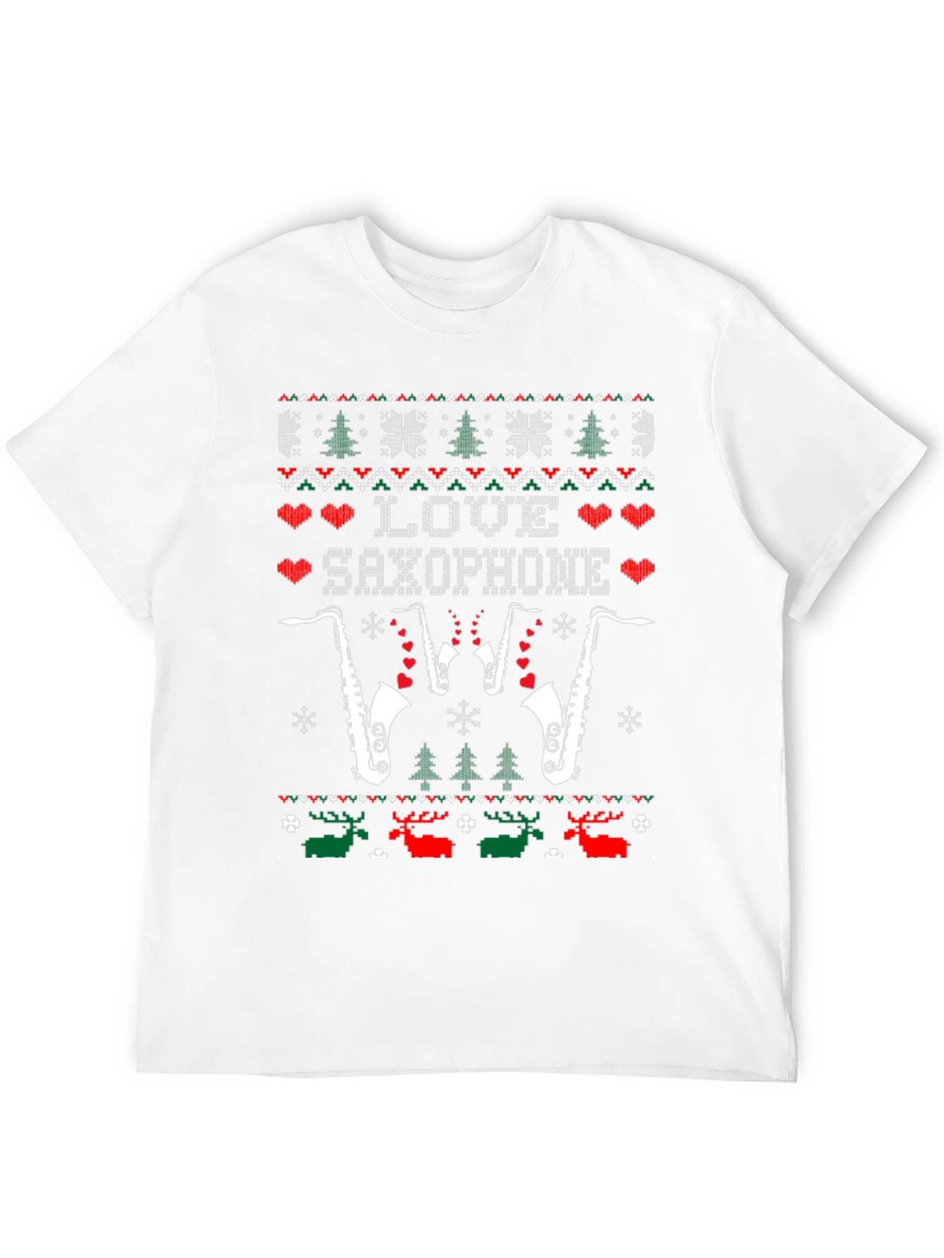 Love Saxophone Ugly Christmas Sweater T-Shirt