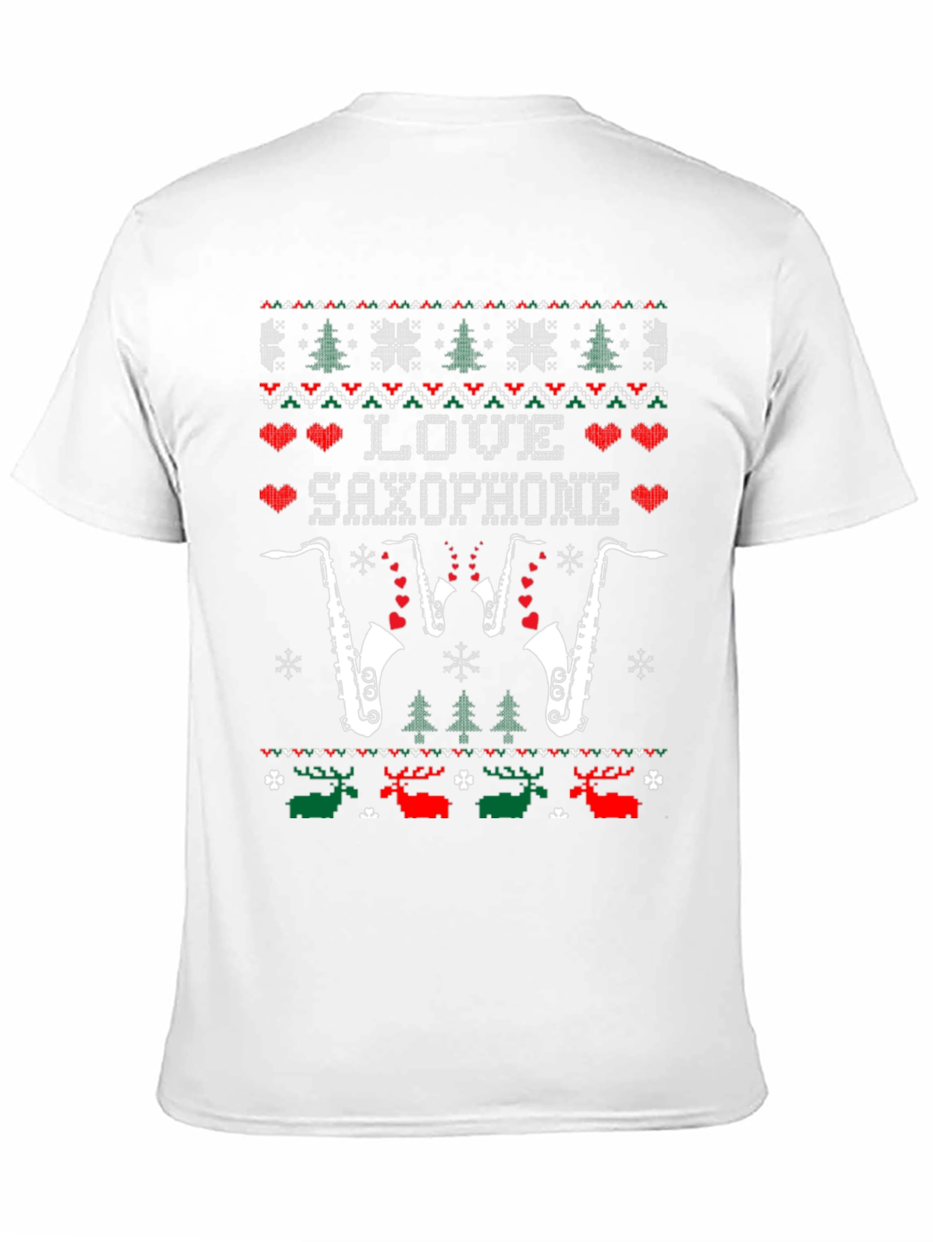 Love Saxophone Ugly Christmas Sweater T-Shirt
