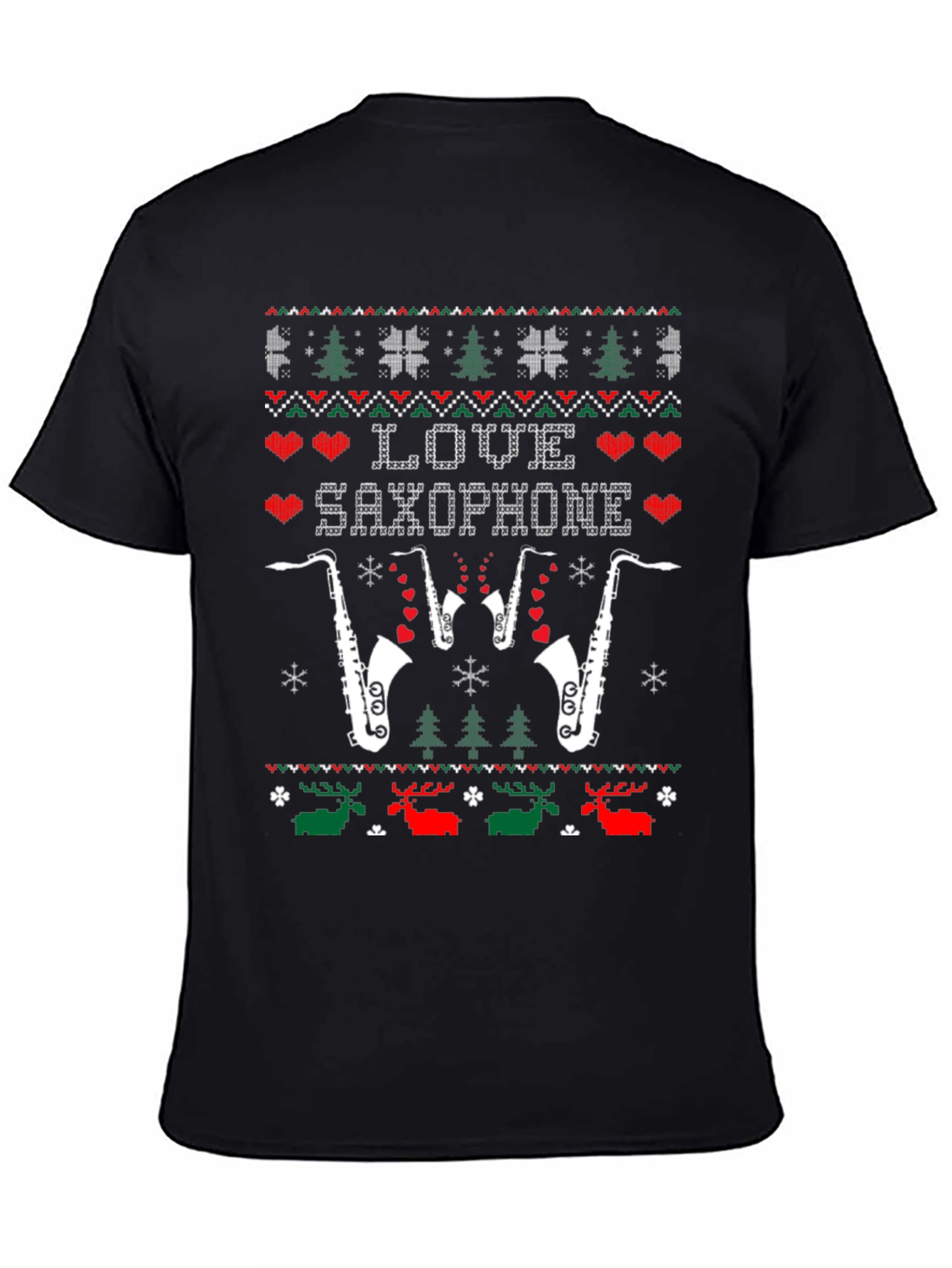 Love Saxophone Ugly Christmas Sweater T-Shirt