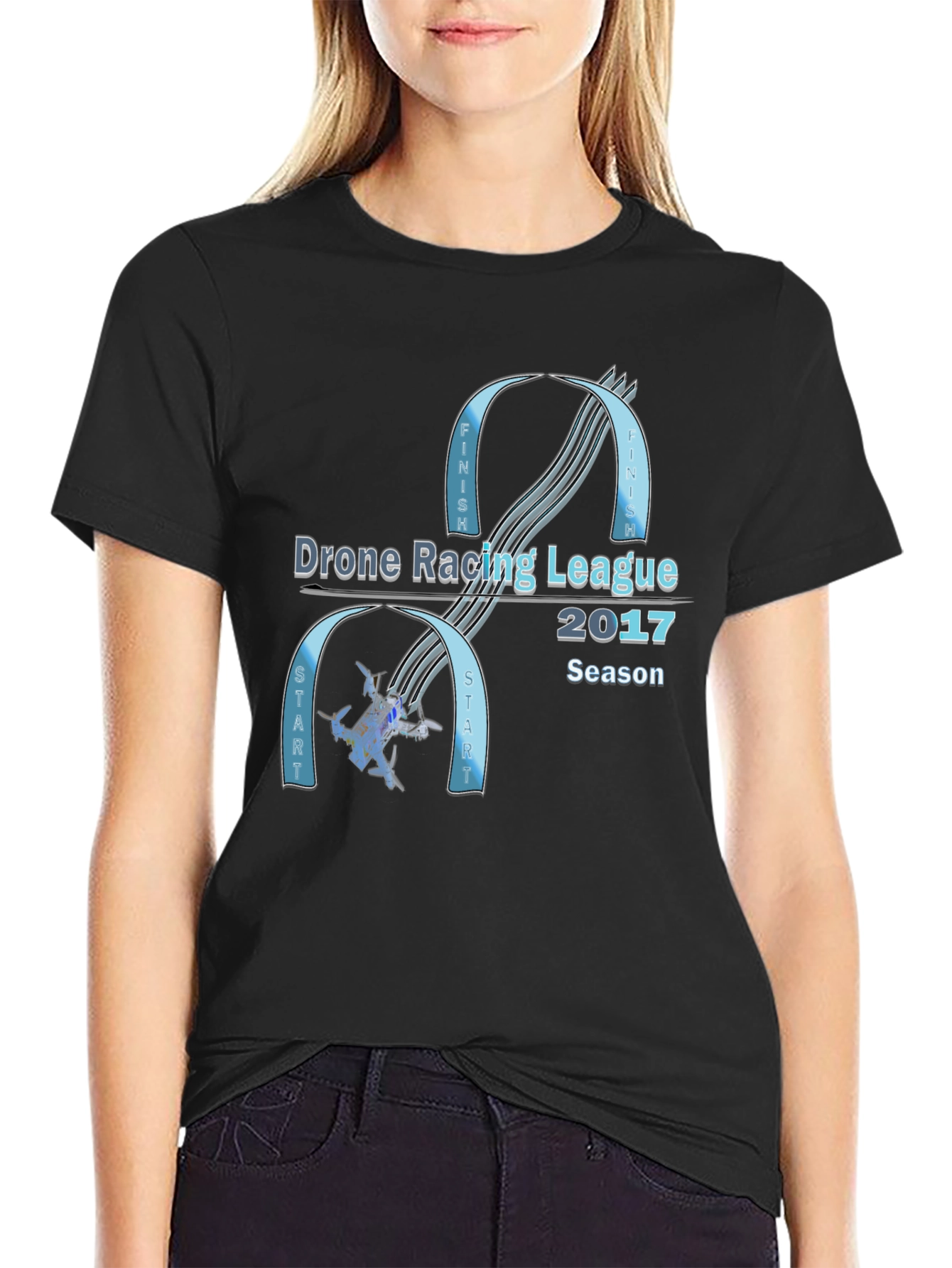 Drone Racing League 2017 Season Black T-Shirt