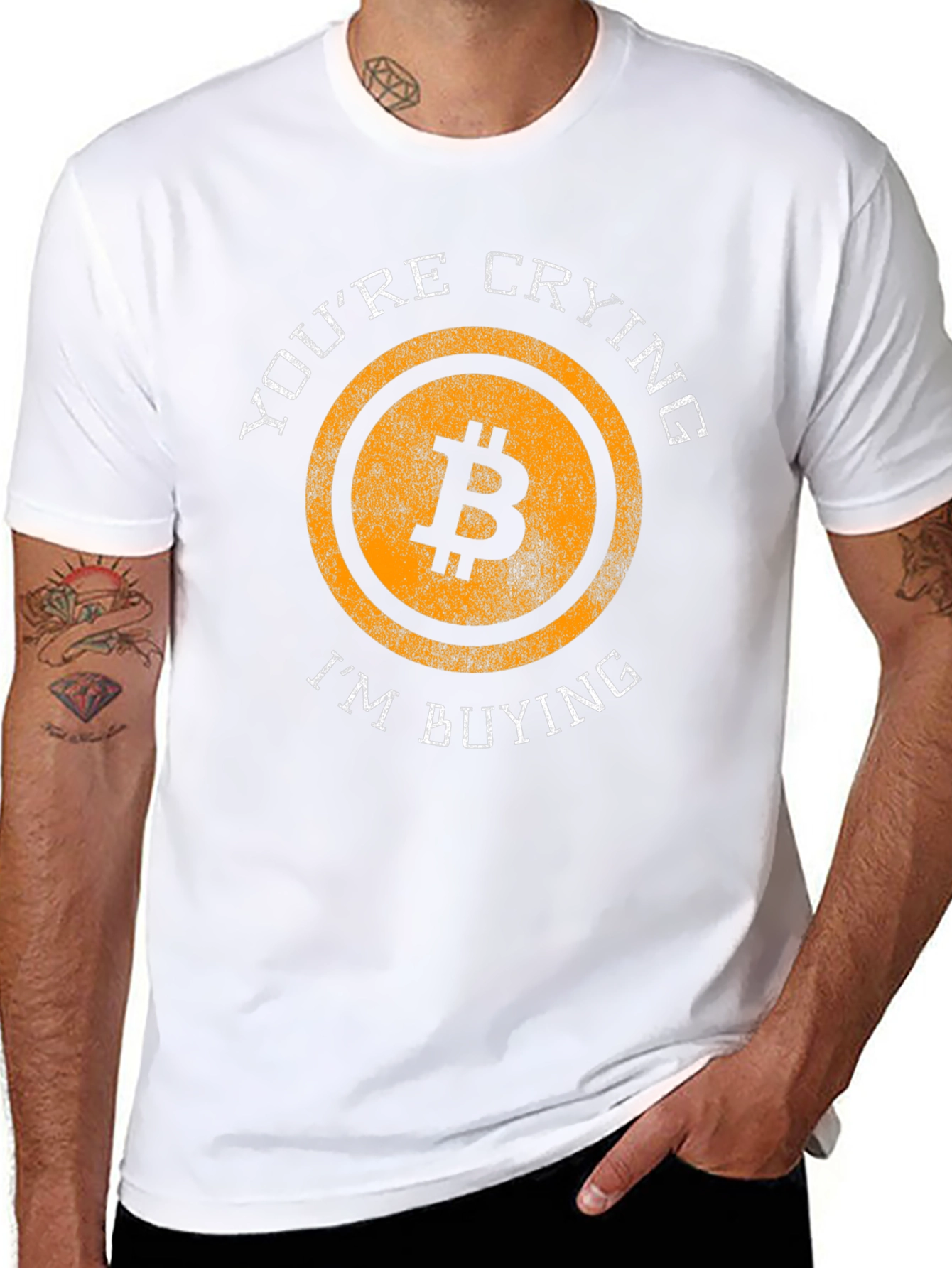Bitcoin Crypto T-Shirt - Youre Crying Im Buying