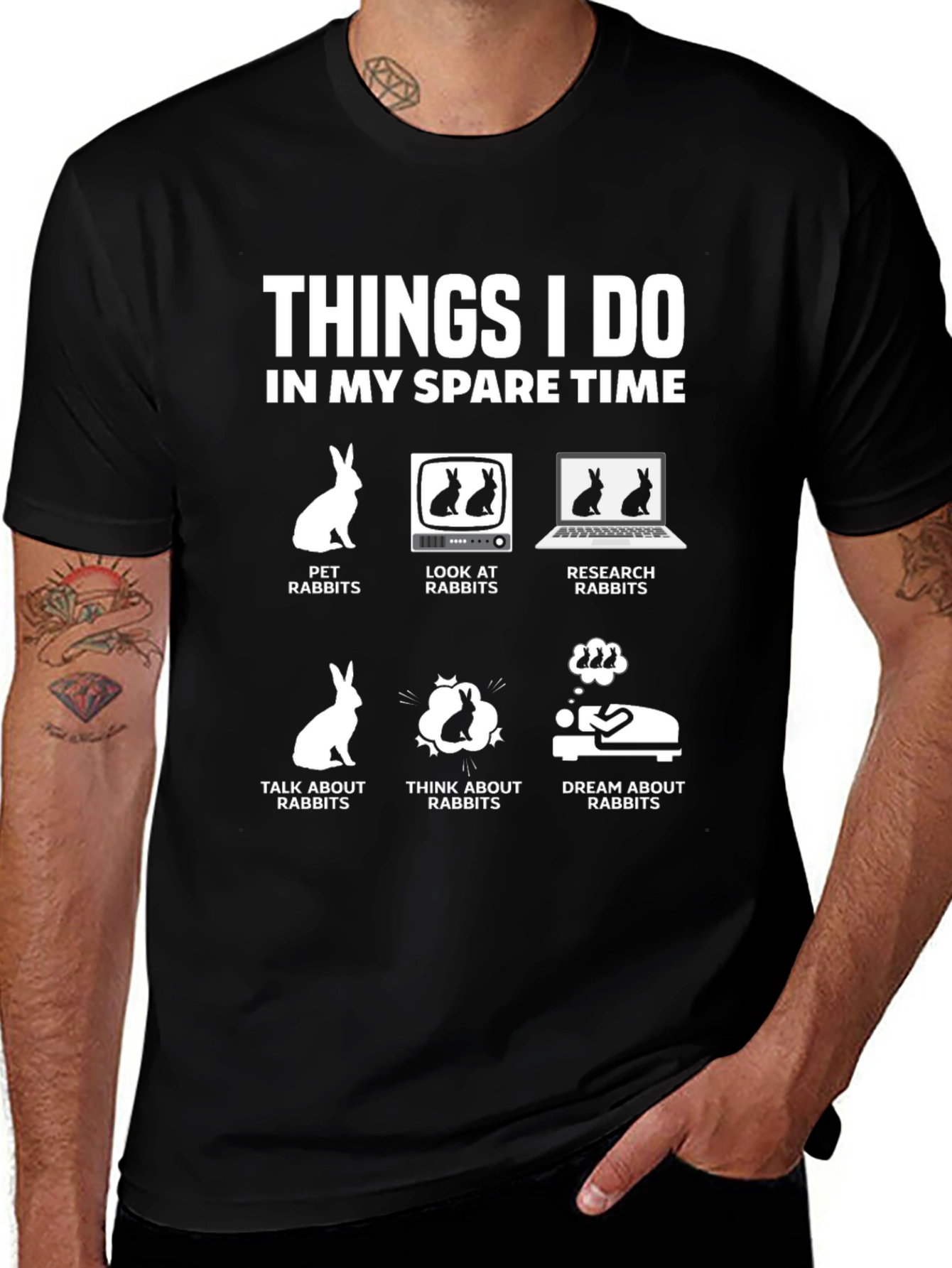 Rabbit Lover T-Shirt - Spare Time Hobby Tee