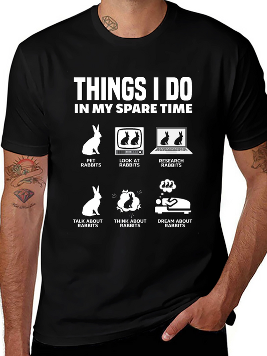 Rabbit Lover T-Shirt - Spare Time Hobby Tee