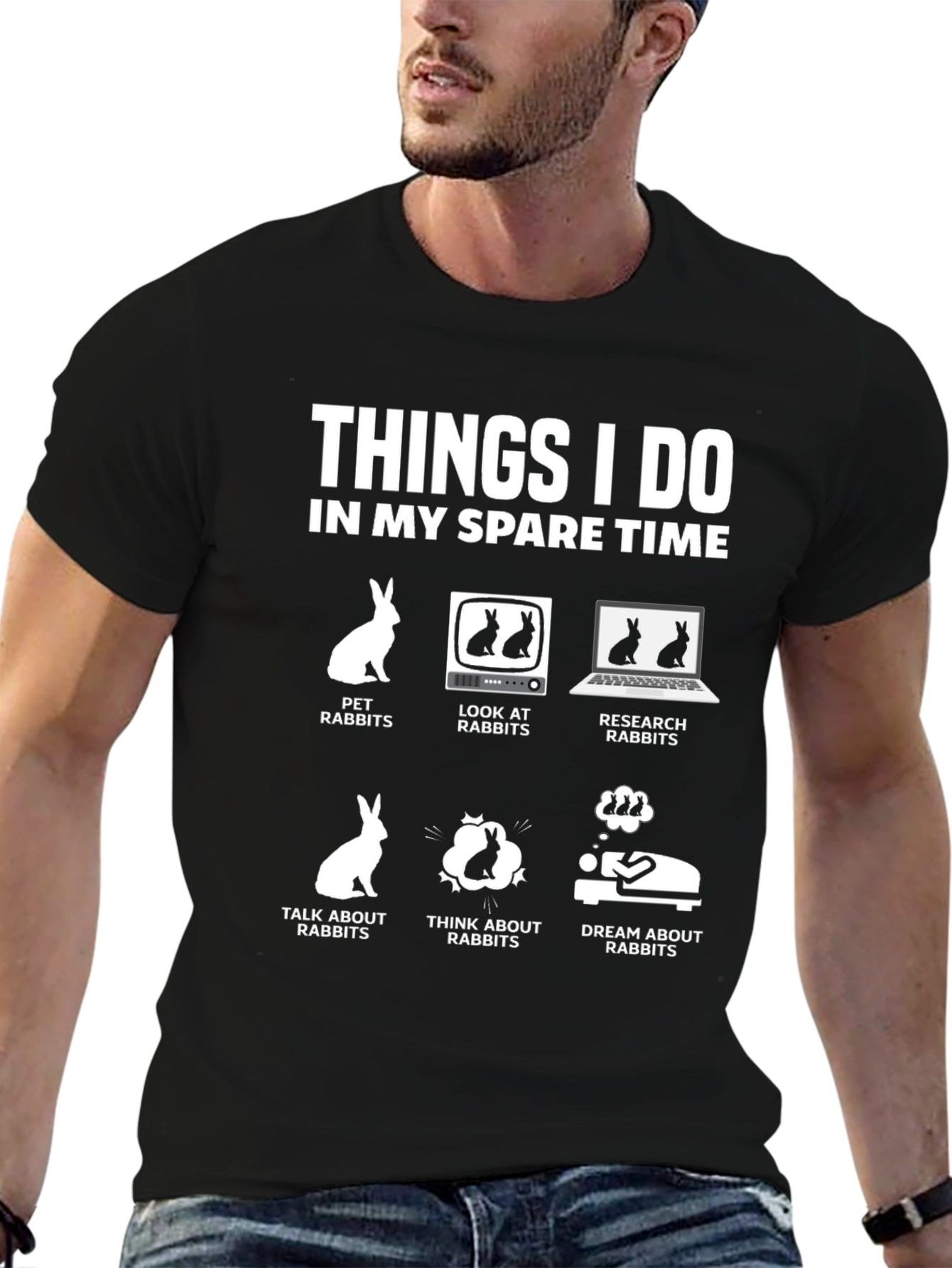 Rabbit Lover T-Shirt - Spare Time Hobby Tee