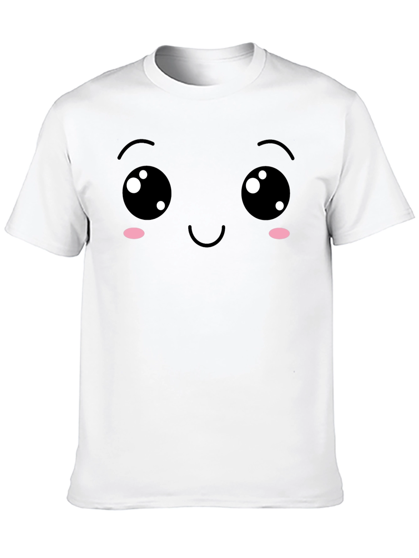 Cute Kawaii Face Black T-Shirt