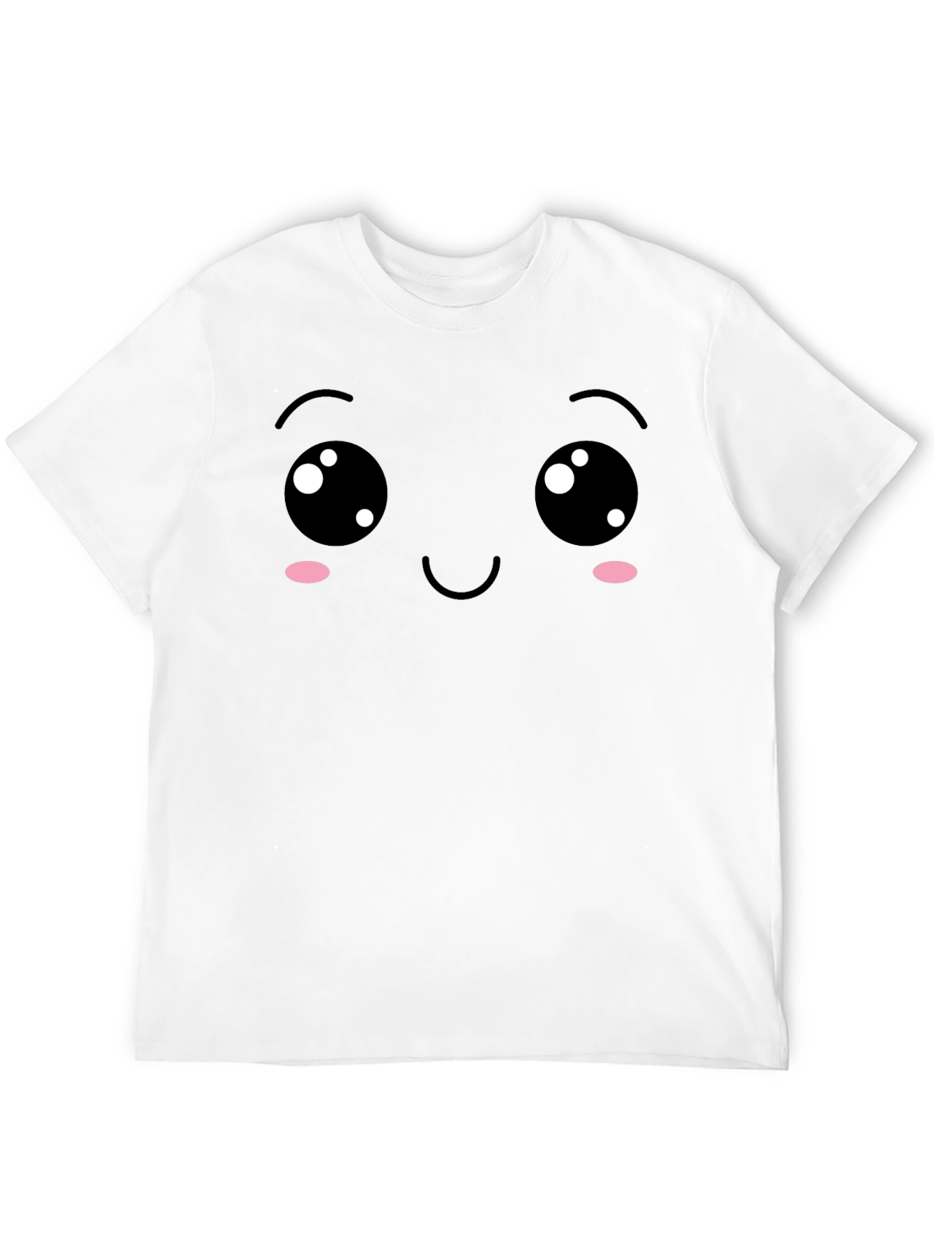 Cute Kawaii Face Black T-Shirt