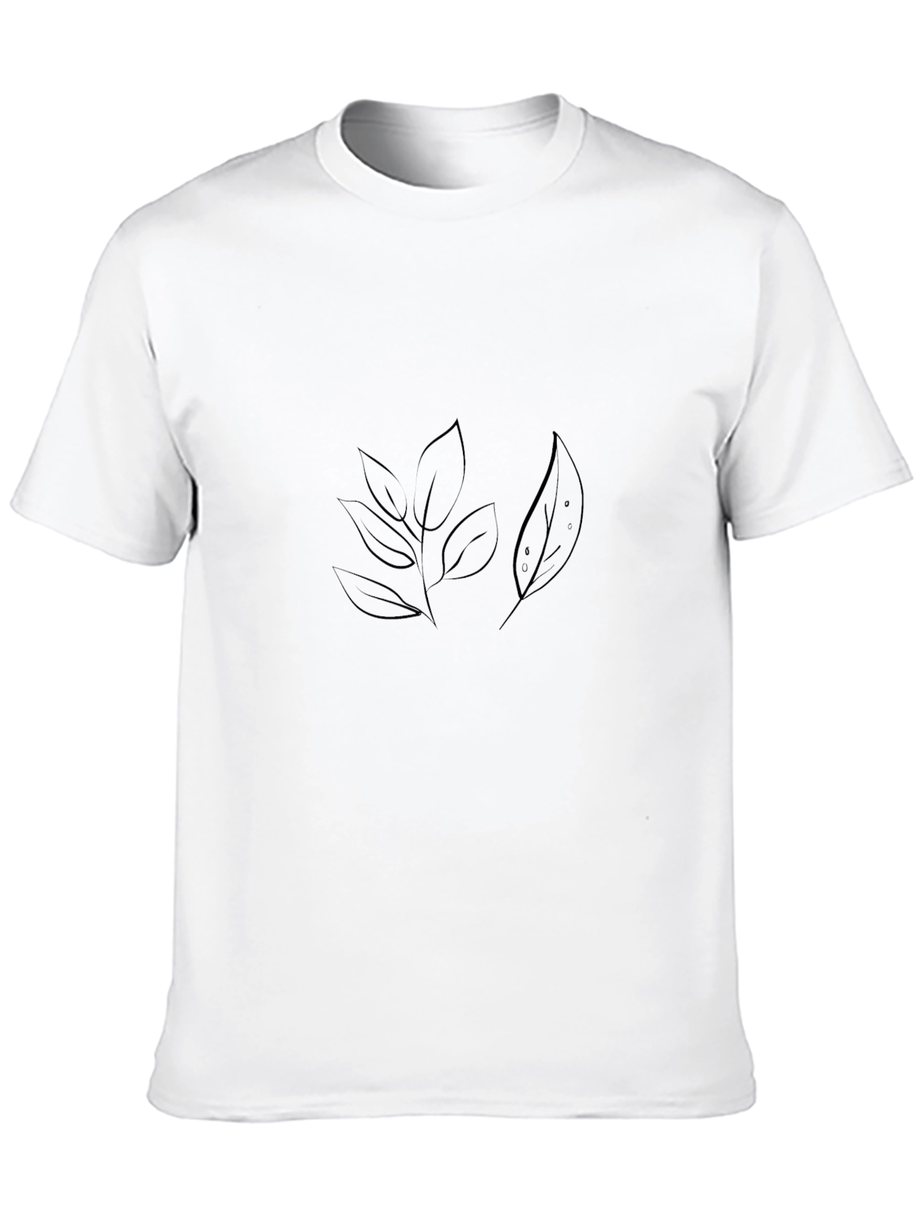 Mens Black Nature Leaf Graphic Tee