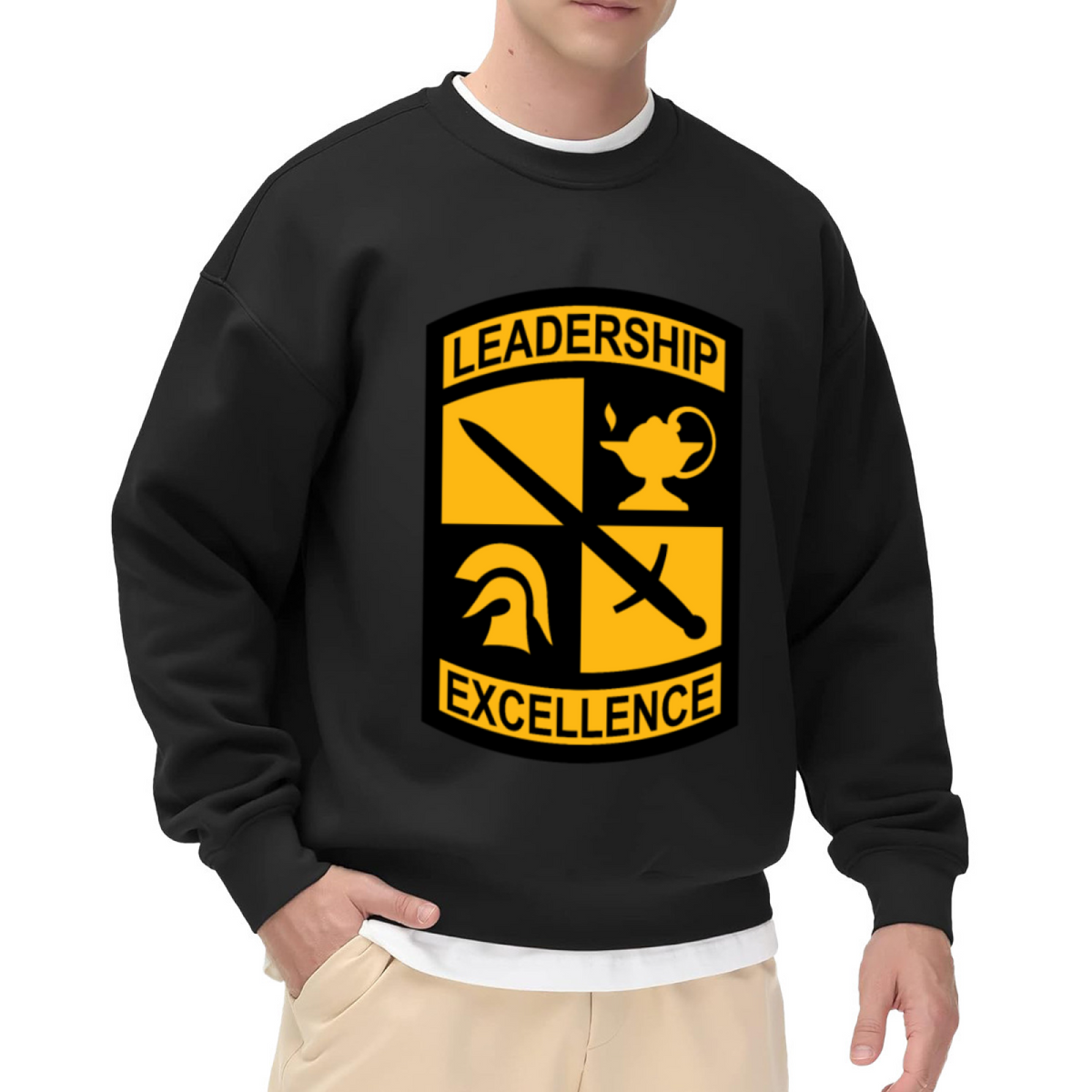 LEADERSHIP - Shield Crest Motivational Graphic ԲÁìÎÀÒÂ | Unisex Pullover Sweatshirt