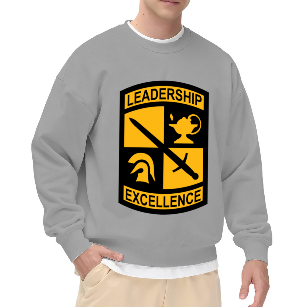 LEADERSHIP - Shield Crest Motivational Graphic ԲÁìÎÀÒÂ | Unisex Pullover Sweatshirt