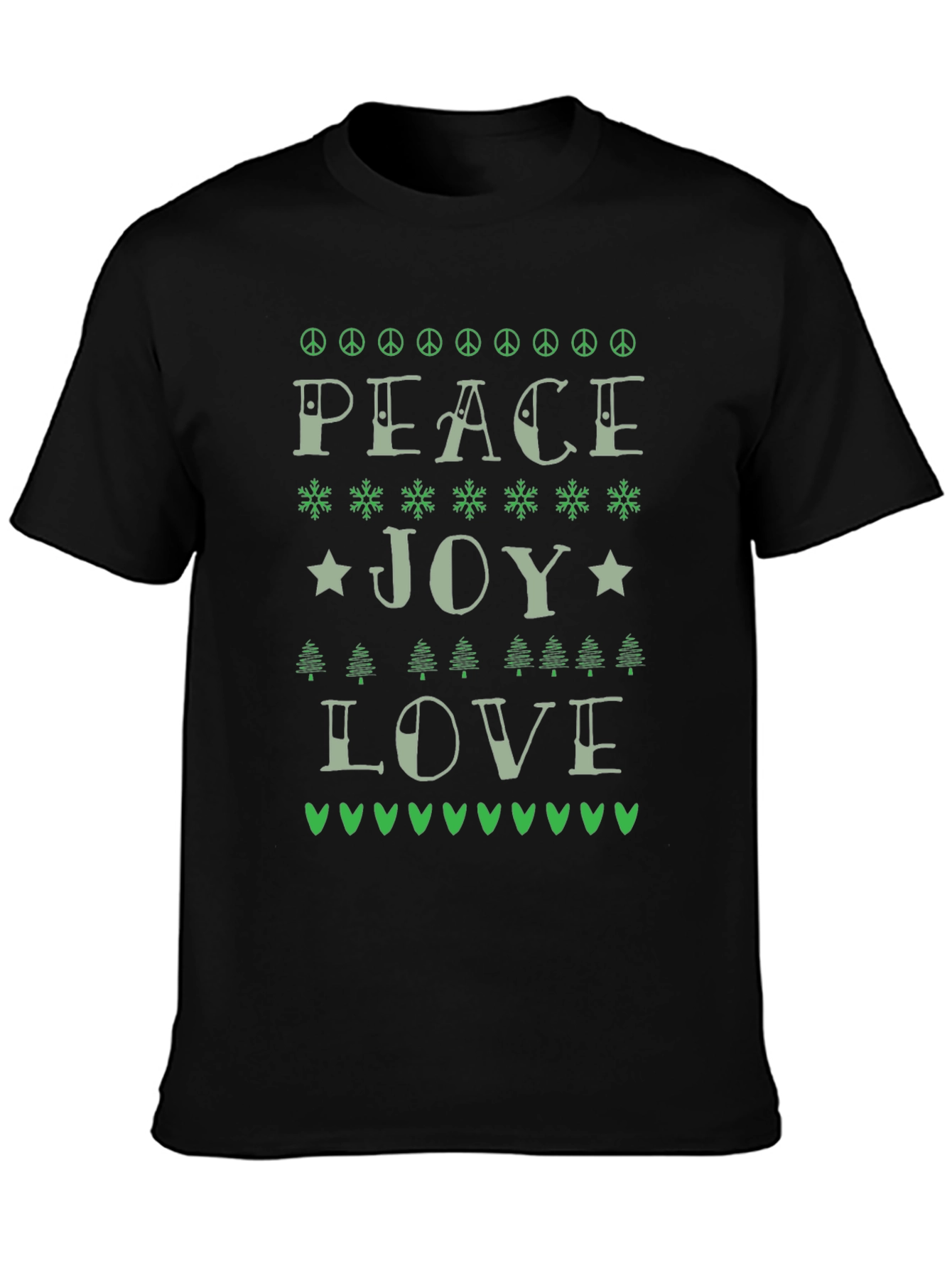 Peace Joy Love Christmas T-Shirt Holiday Graphic Tee