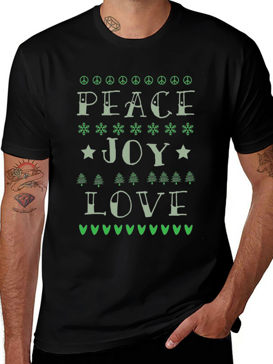 Peace Joy Love Christmas T-Shirt Holiday Graphic Tee