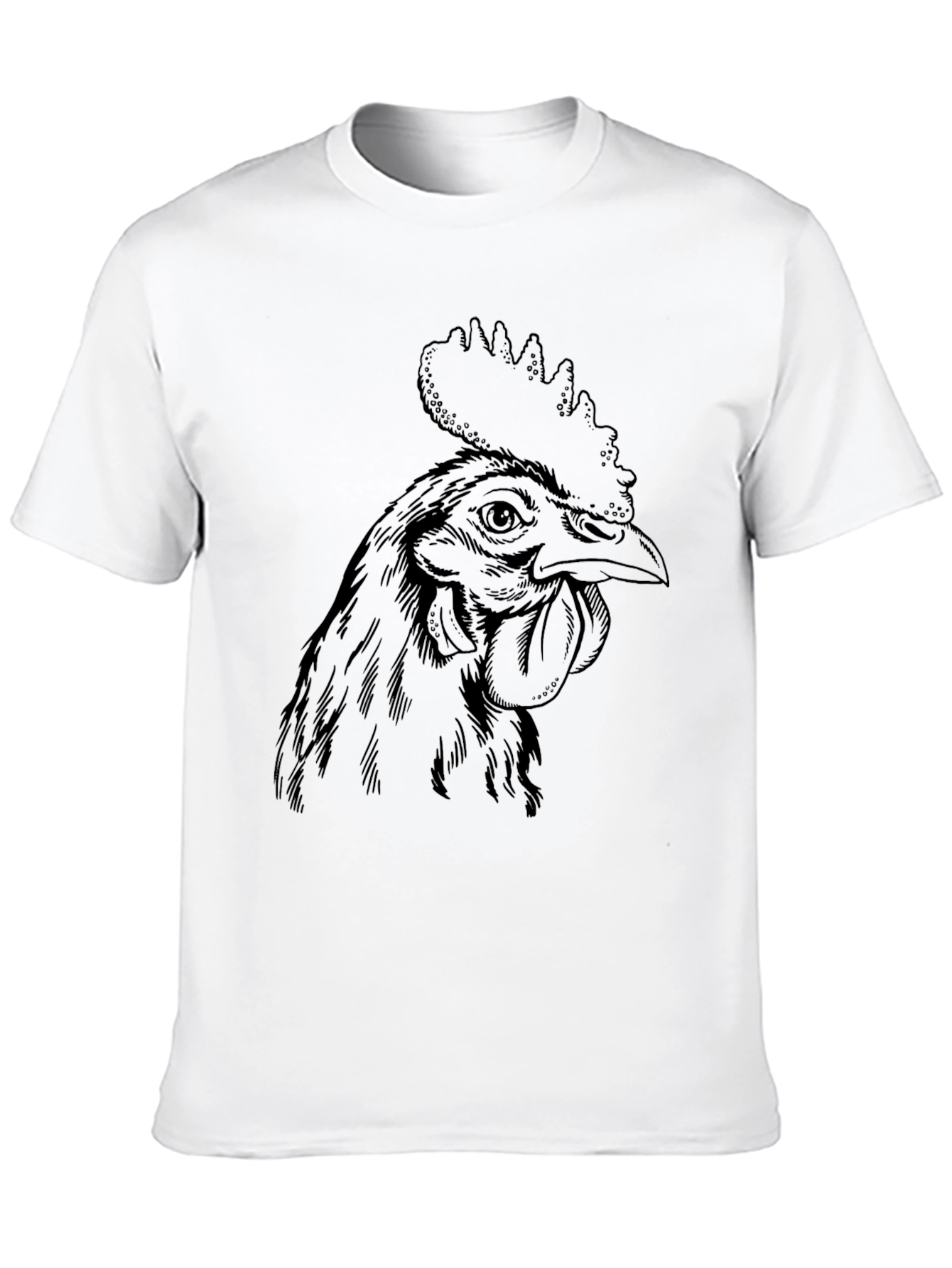 Rooster Graphic Tee - Black Cotton T-Shirt