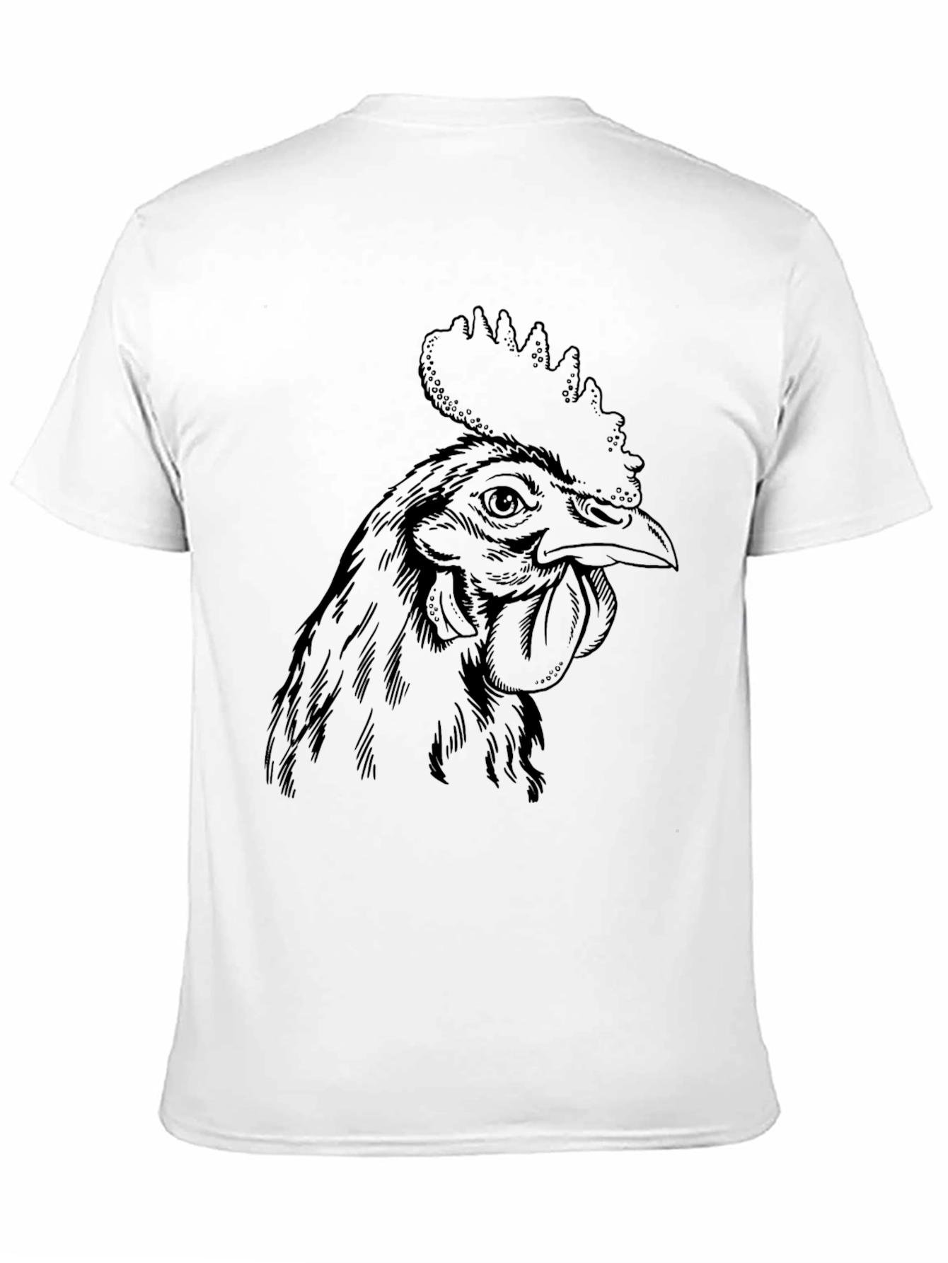 Rooster Graphic Tee - Black Cotton T-Shirt