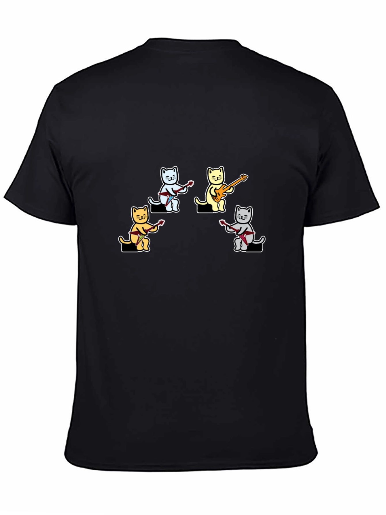 Cat Band Graphic T-Shirt - Cool Music Lover Tee