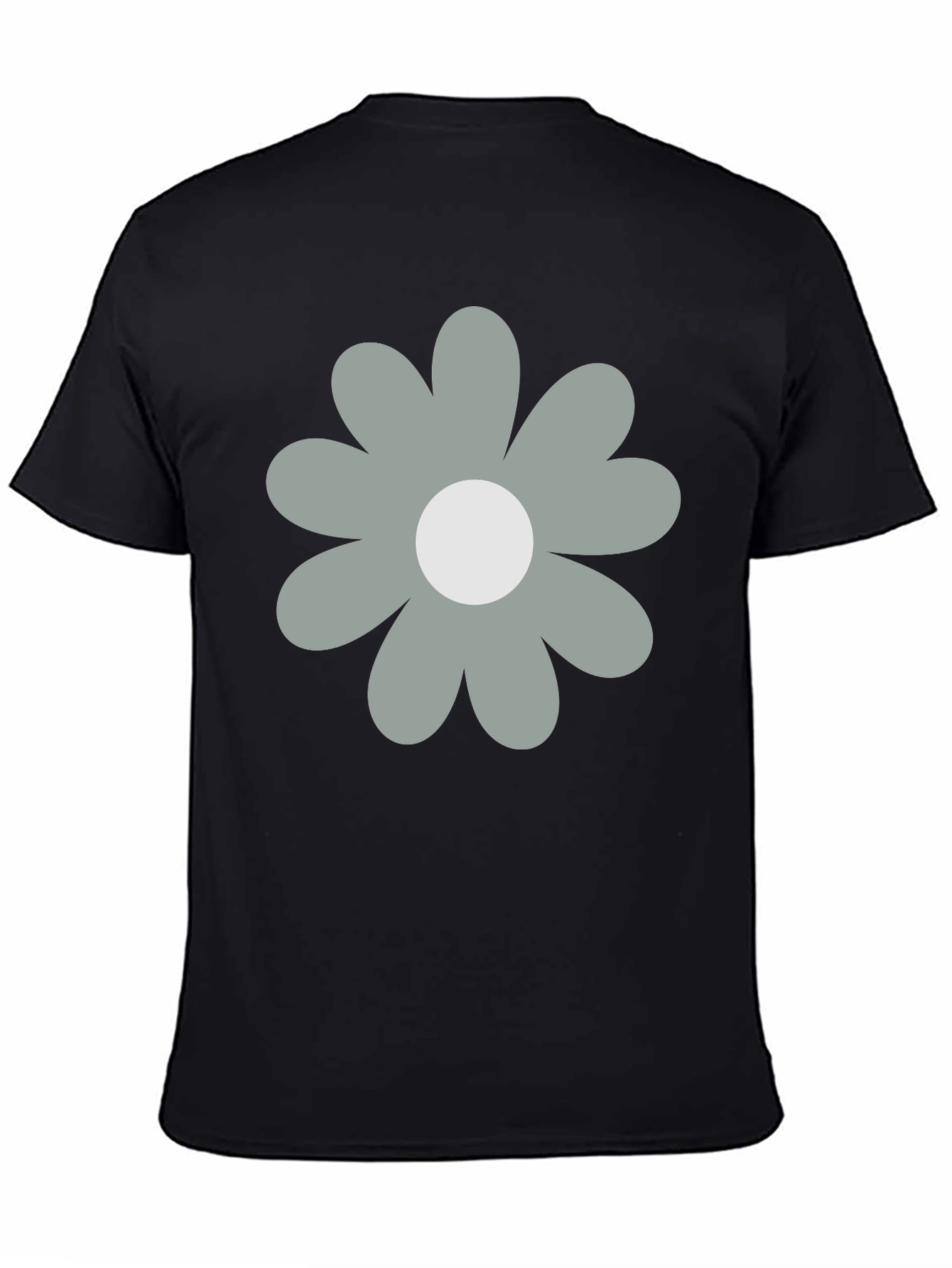 Retro Flower Graphic Black T-Shirt