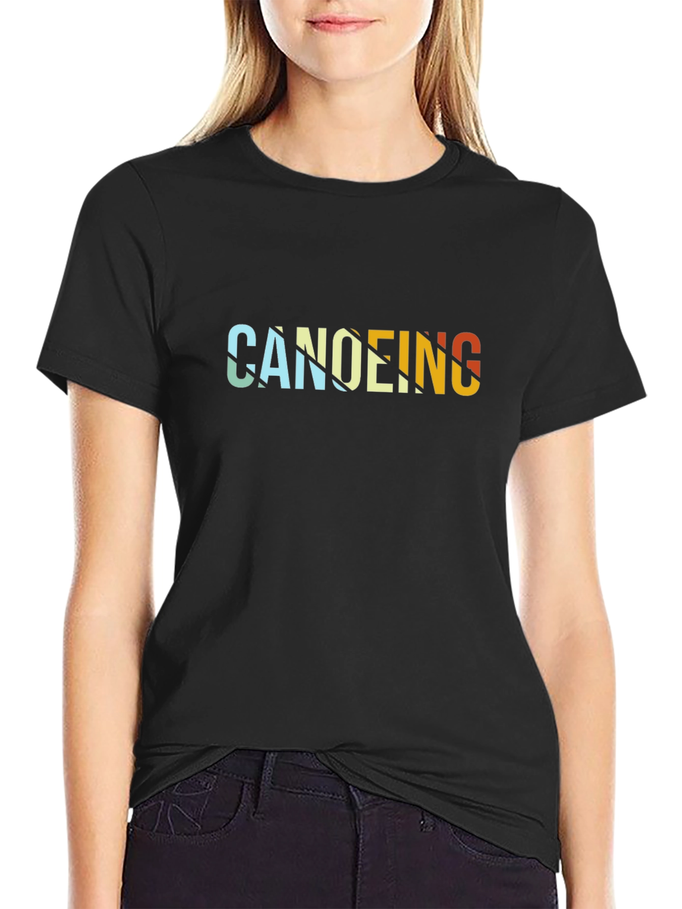 Canoeing Retro Style Graphic T-Shirt