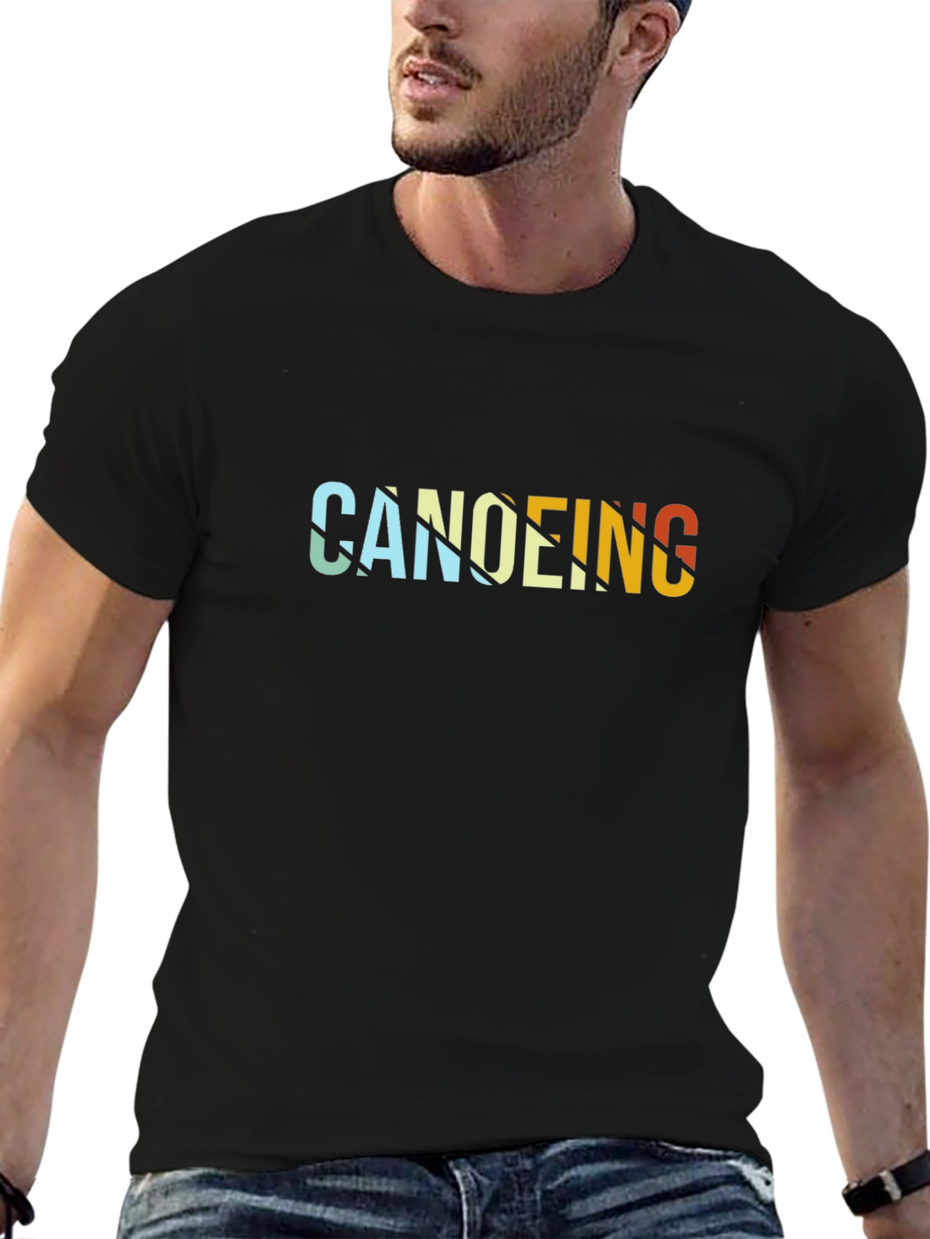 Canoeing Retro Style Graphic T-Shirt