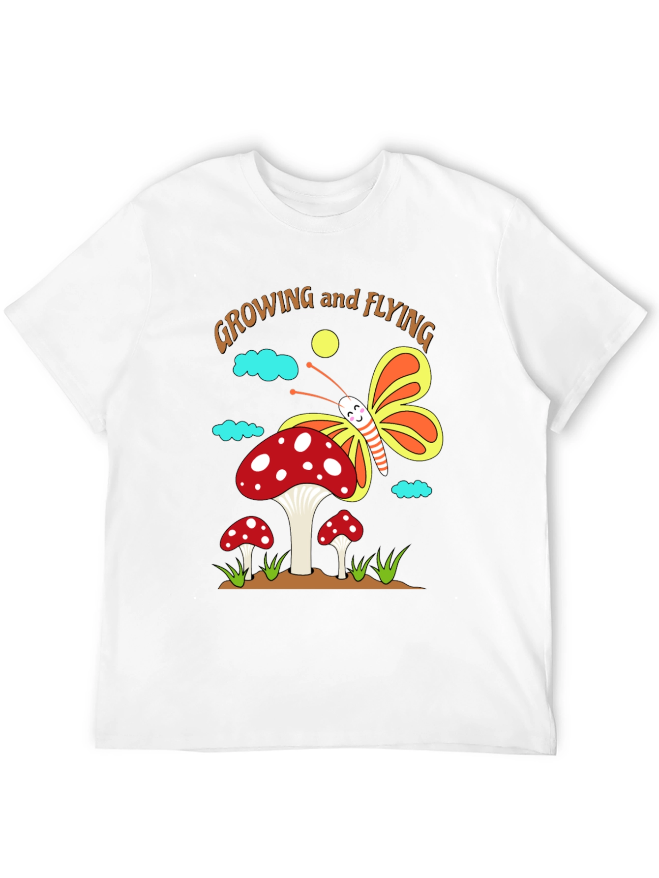 Growing and Flying Mushroom Butterfly T-Shirt