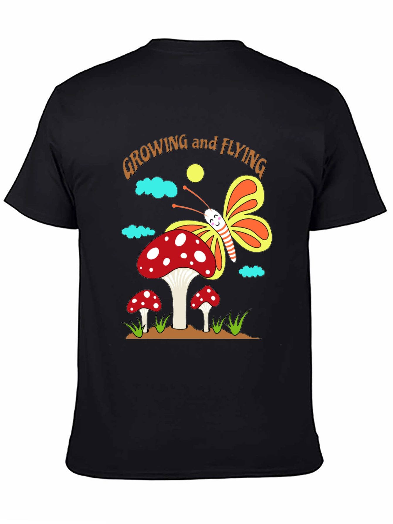 Growing and Flying Mushroom Butterfly T-Shirt