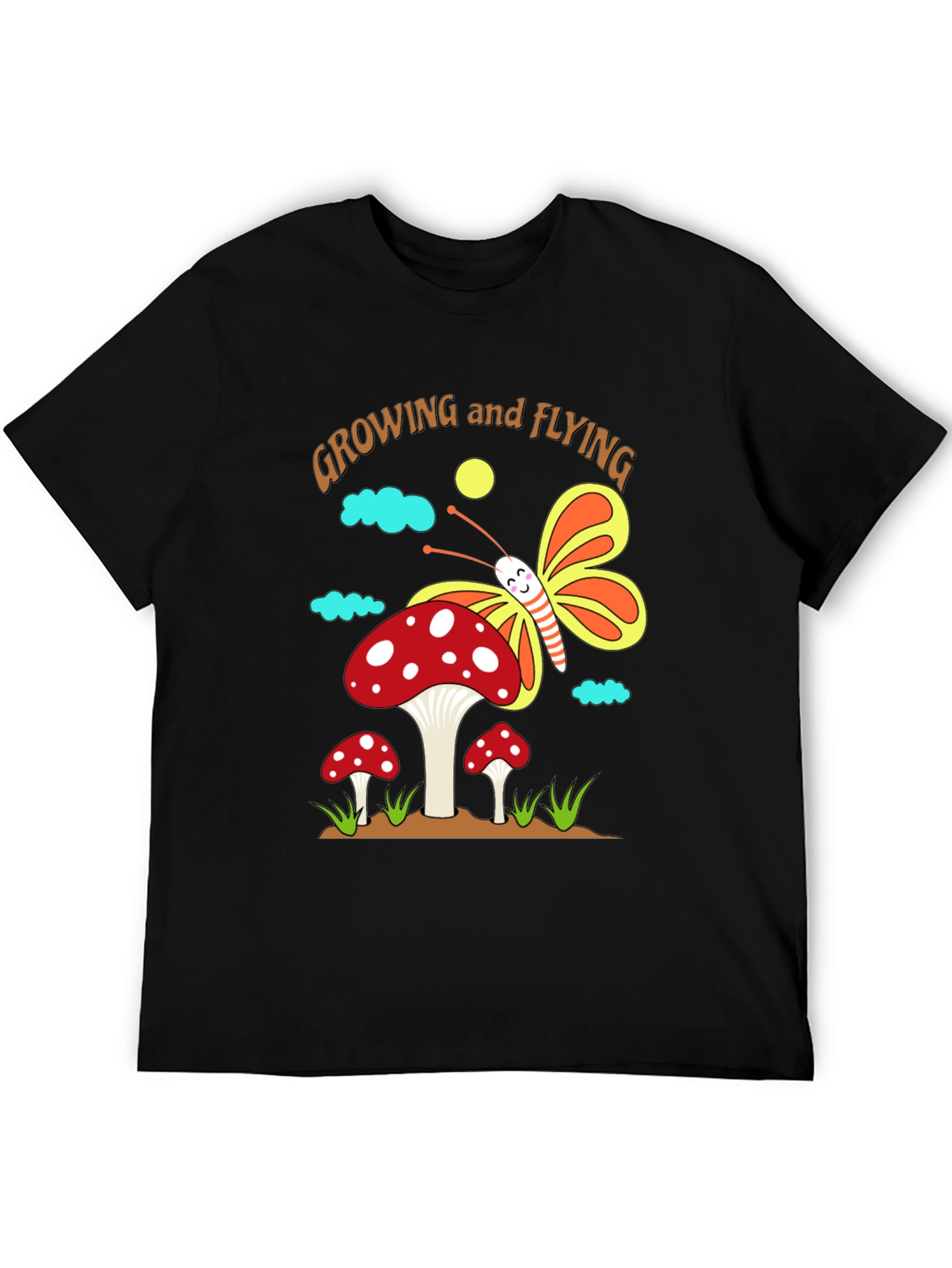 Growing and Flying Mushroom Butterfly T-Shirt