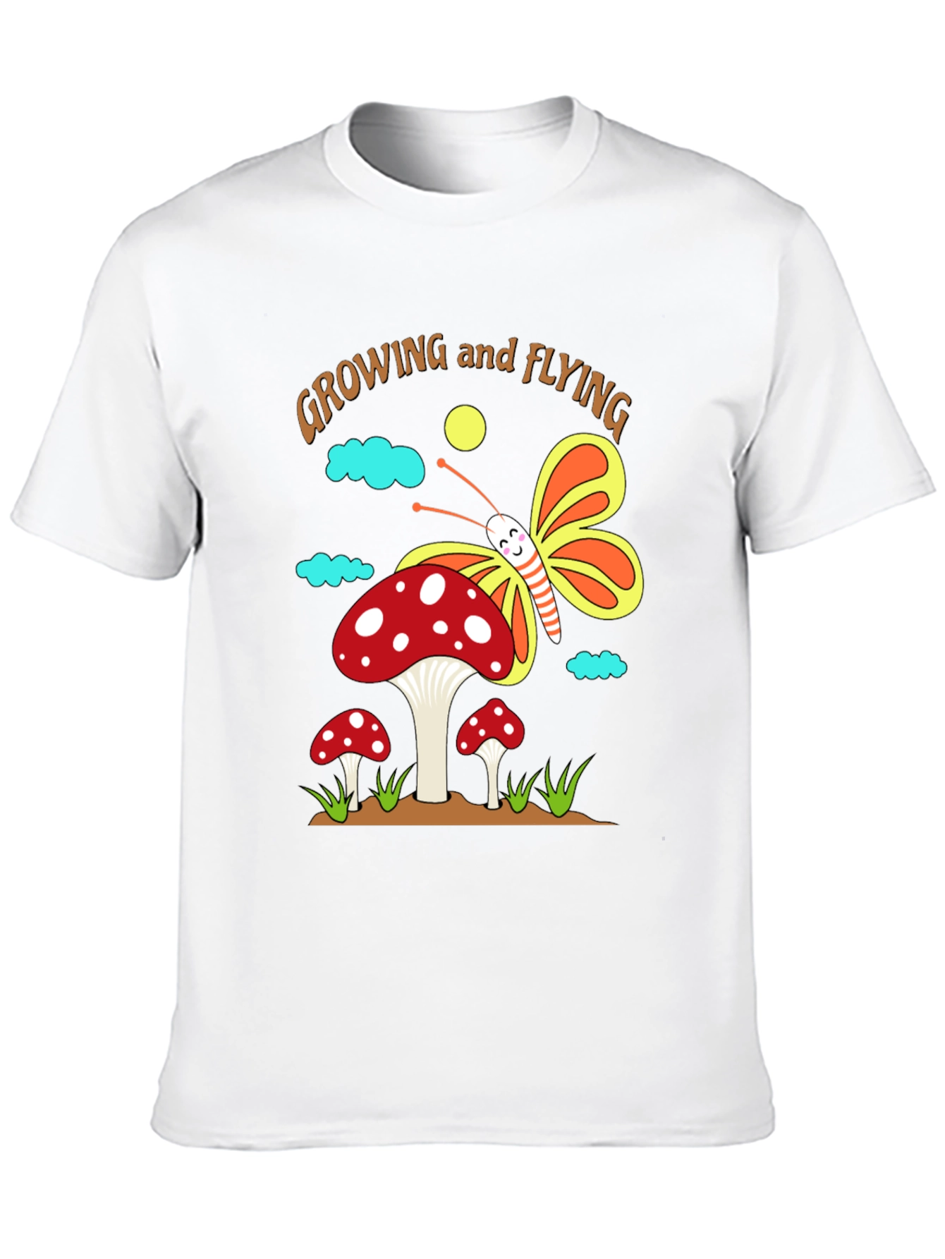 Growing and Flying Mushroom Butterfly T-Shirt