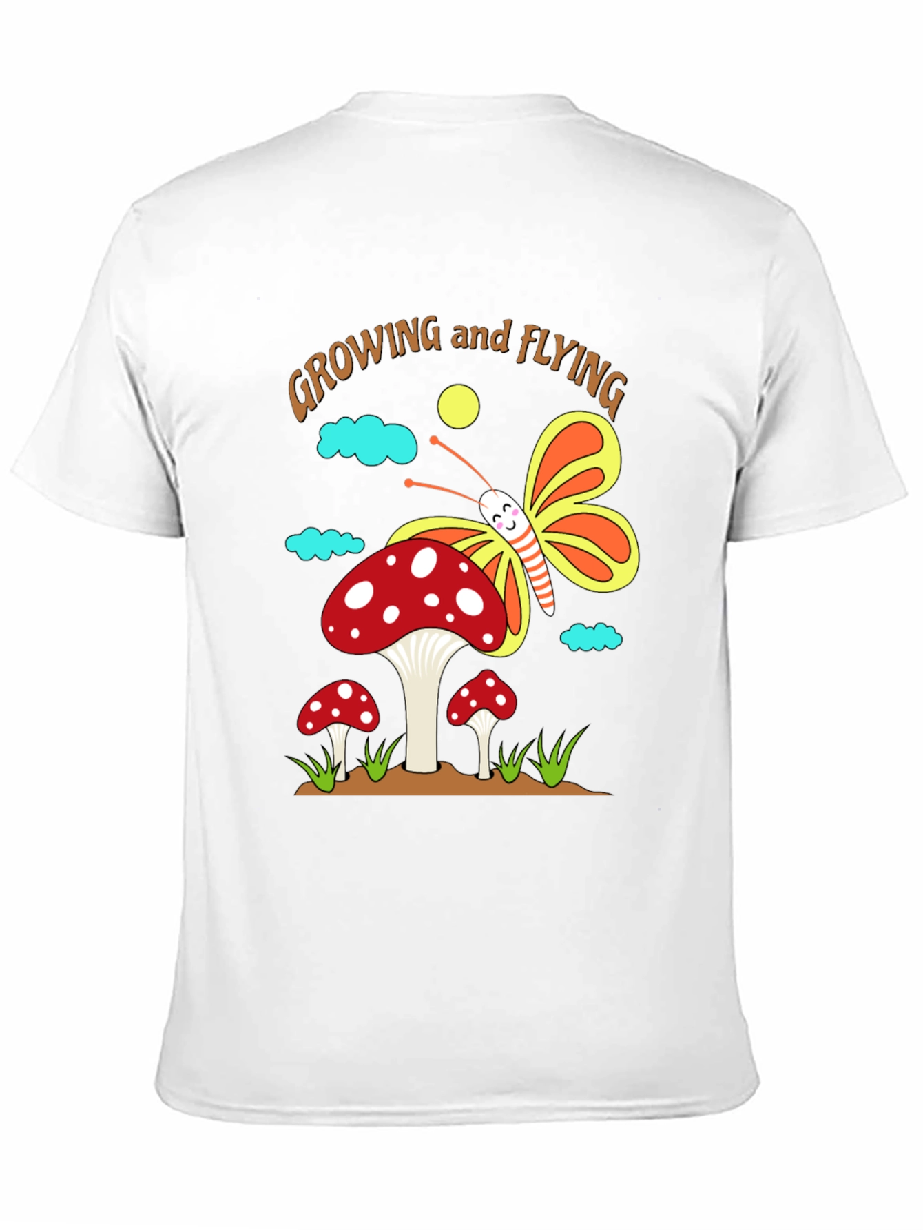 Growing and Flying Mushroom Butterfly T-Shirt