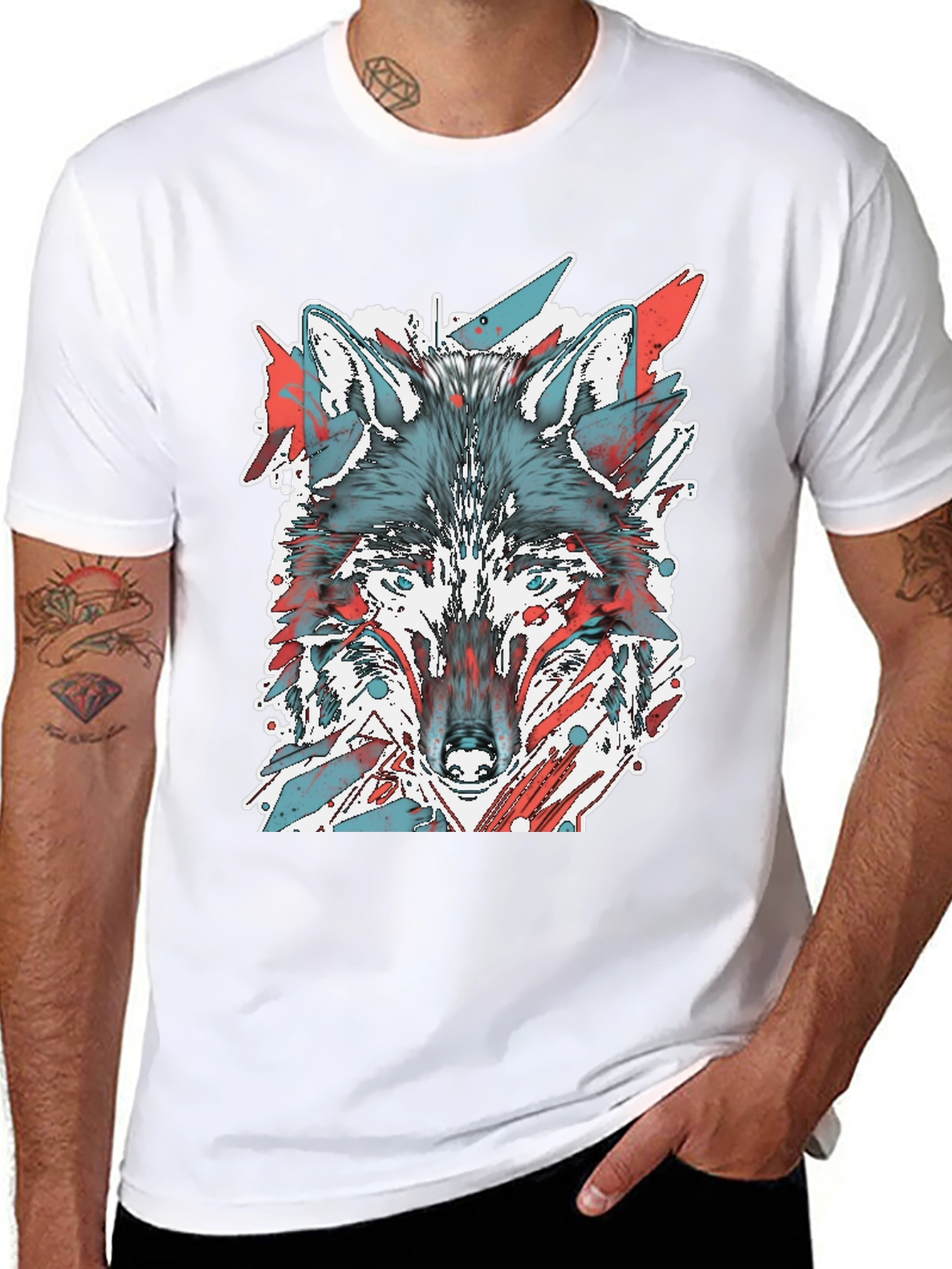Wolf Graphic Tee - Cool Animal Print Shirt