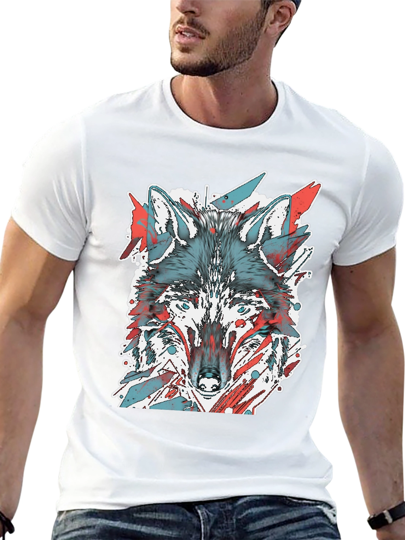 Wolf Graphic Tee - Cool Animal Print Shirt