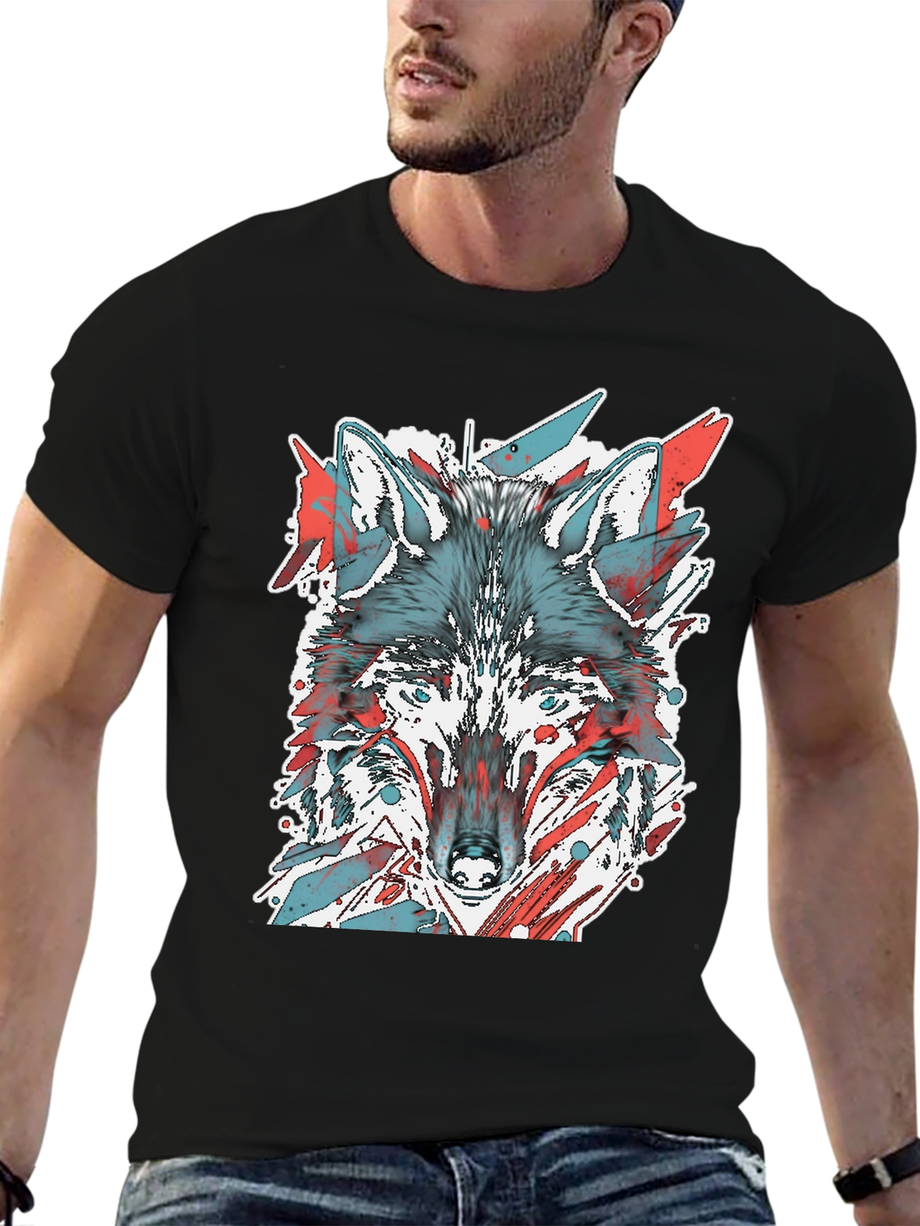 Wolf Graphic Tee - Cool Animal Print Shirt